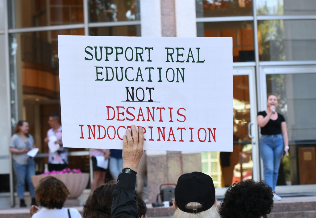 Students and others attend a ”Walkout 2 Learn” rally to protest Florida education policies