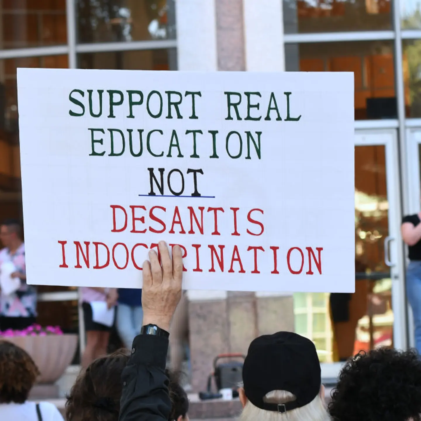 Students and others attend a ”Walkout 2 Learn” rally to protest Florida education policies