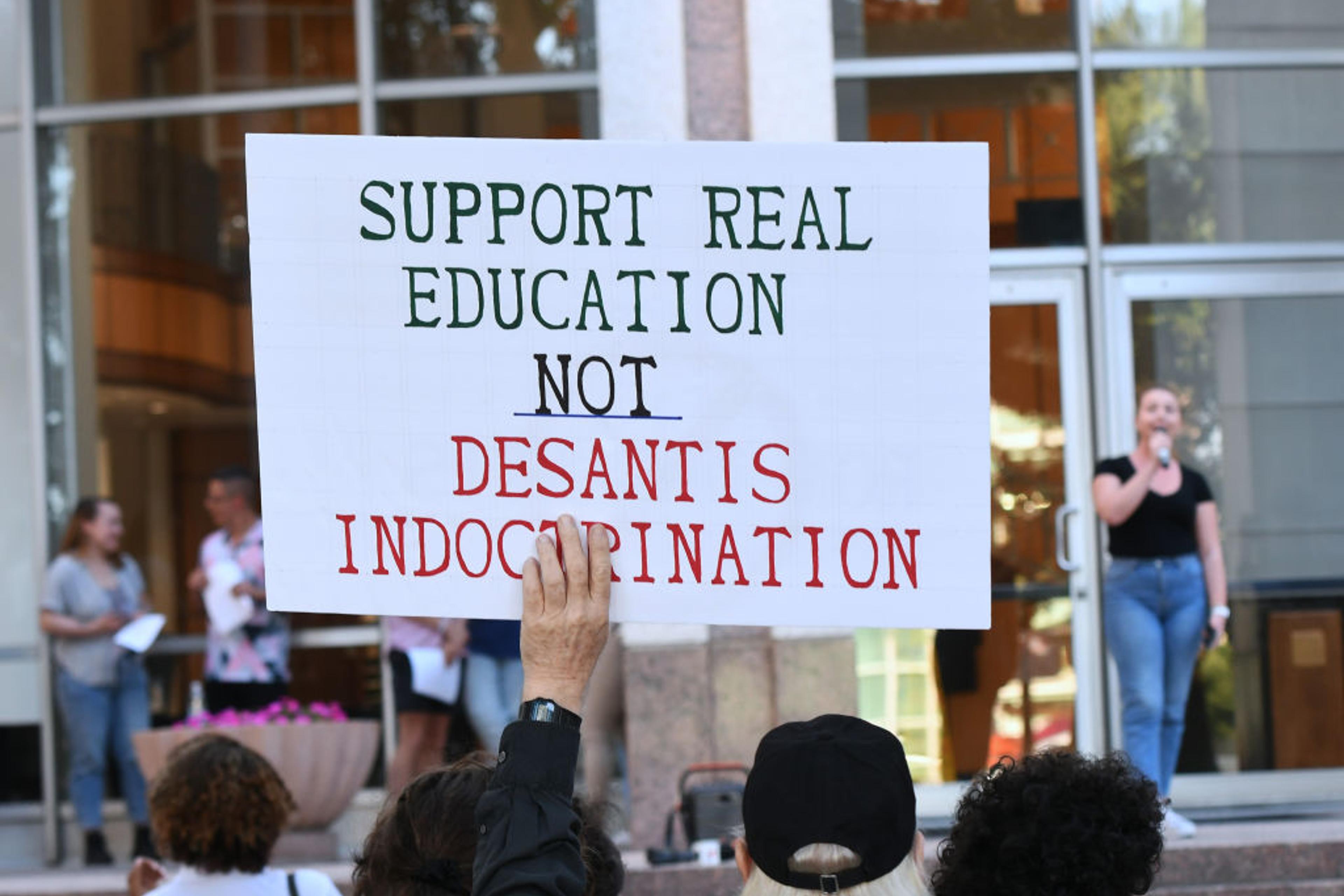 Students and others attend a ”Walkout 2 Learn” rally to protest Florida education policies