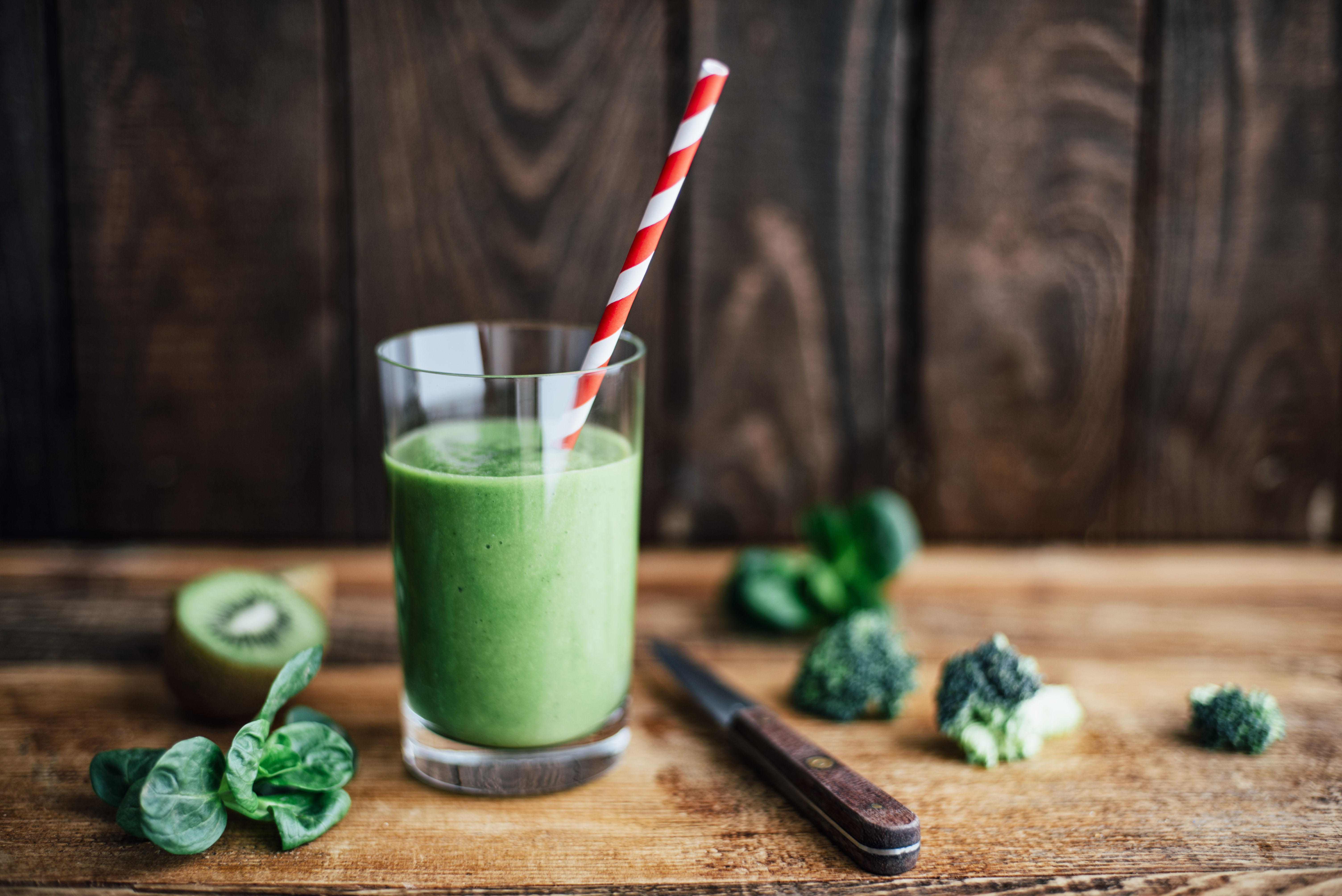 Glass of green smoothie