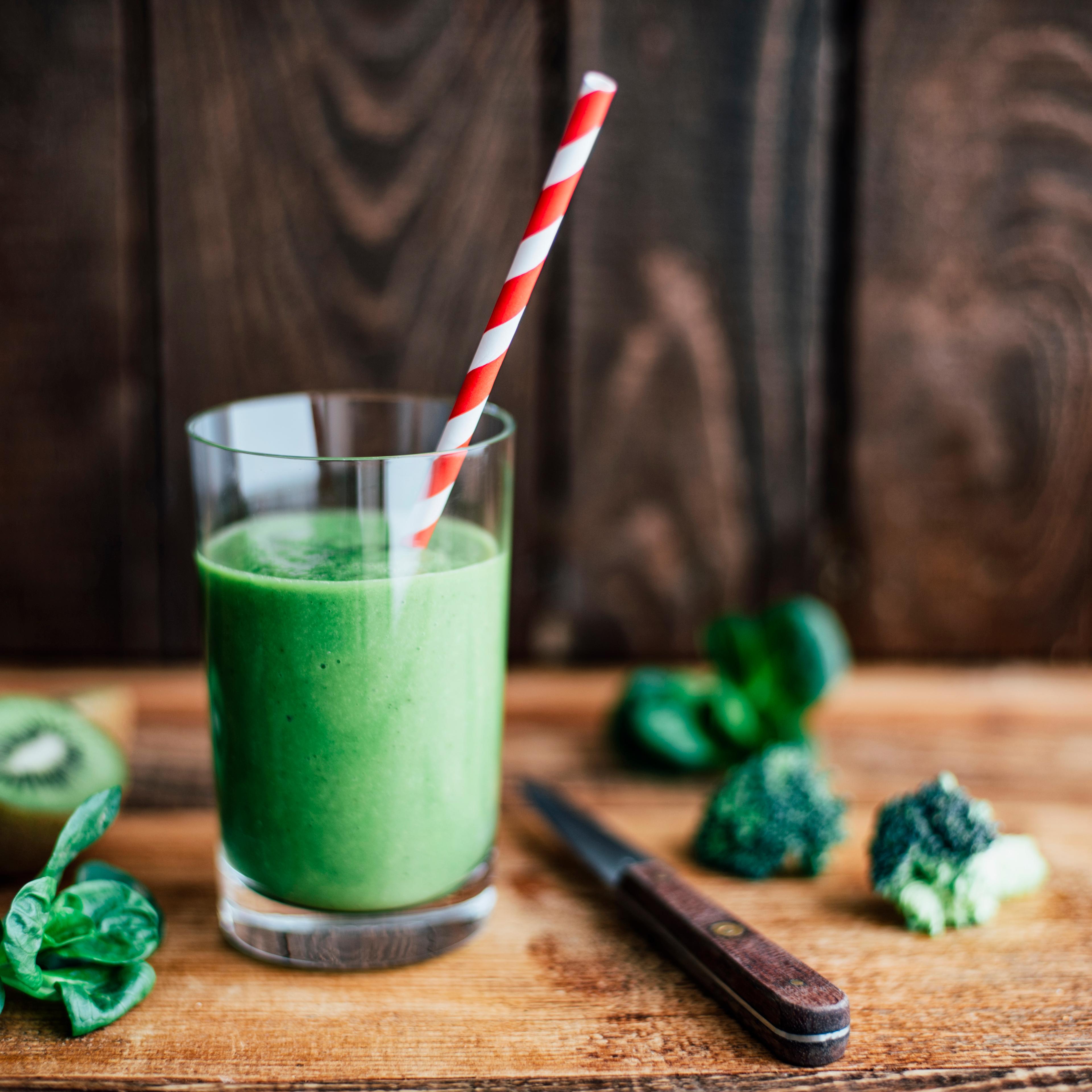 Glass of green smoothie