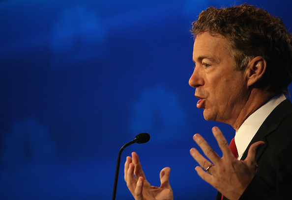 Presidential candidate Rand Paul speaks during the CNBC Republican Presidential Debate at University of Colorados Coors Events Center October 28, 2015 in Boulder, Colorado.