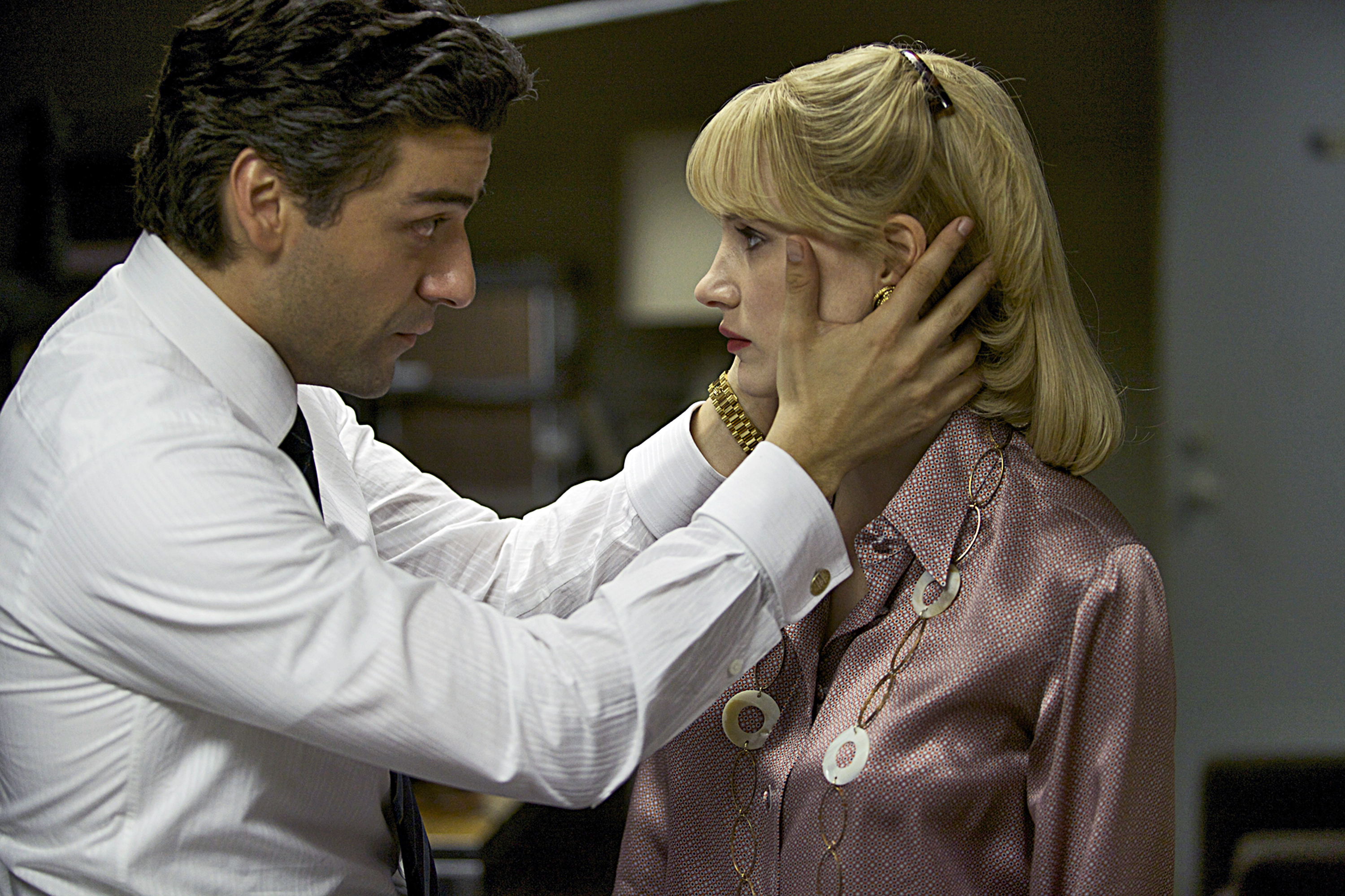 Danger zone: Isaac, pictured with onscreen wife Chastain, plays an oil-company executive who faces wrenching decisions