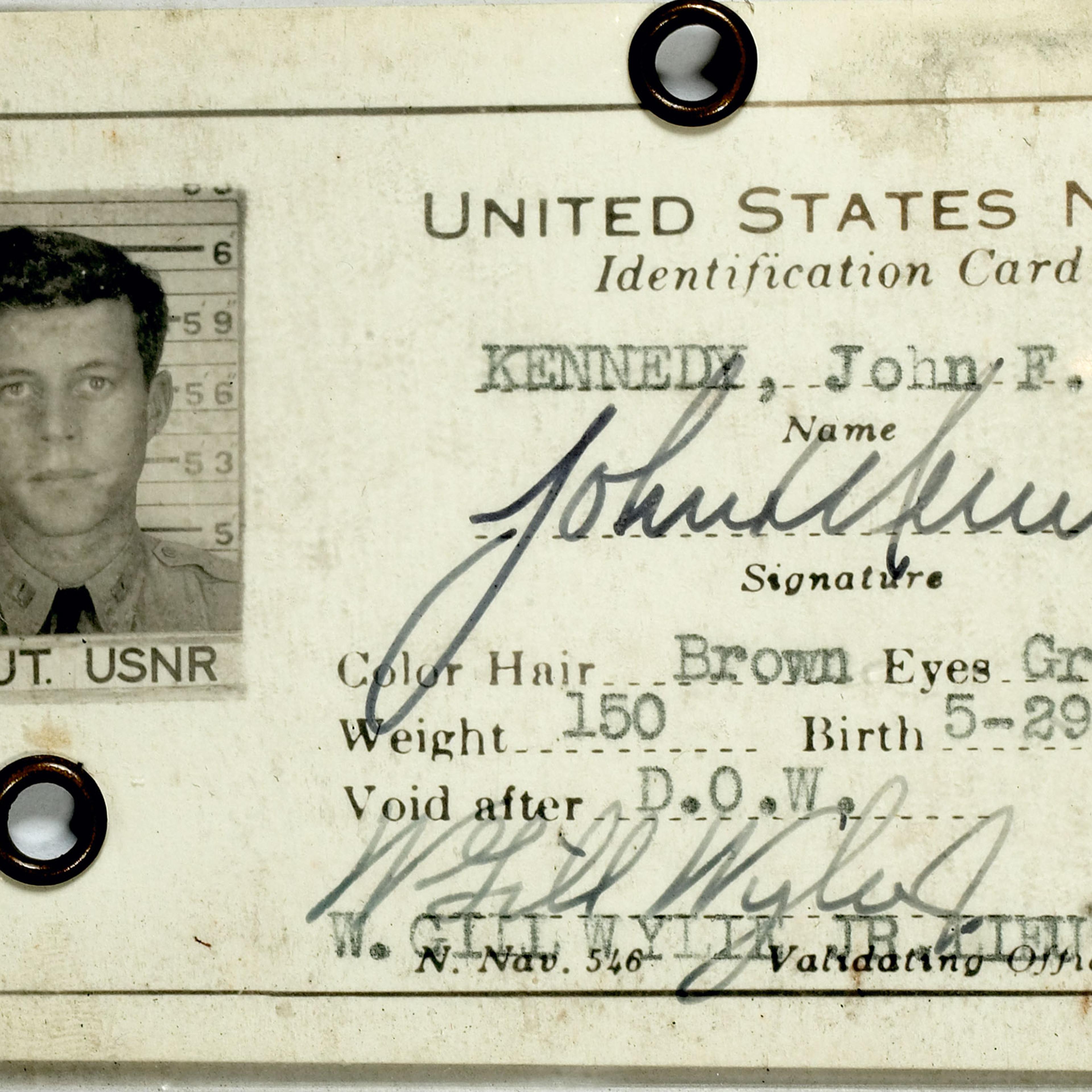 John F. Kennedy artifacts from centennial exhibition.