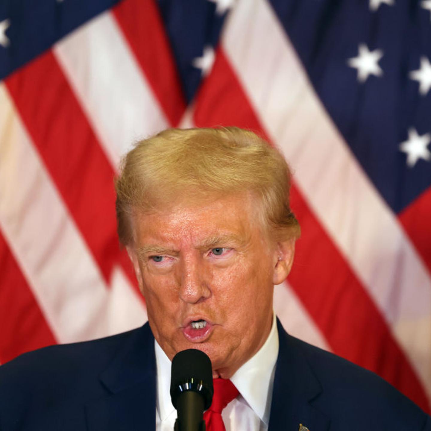 Former President Donald Trump Holds A Press Conference In New York
