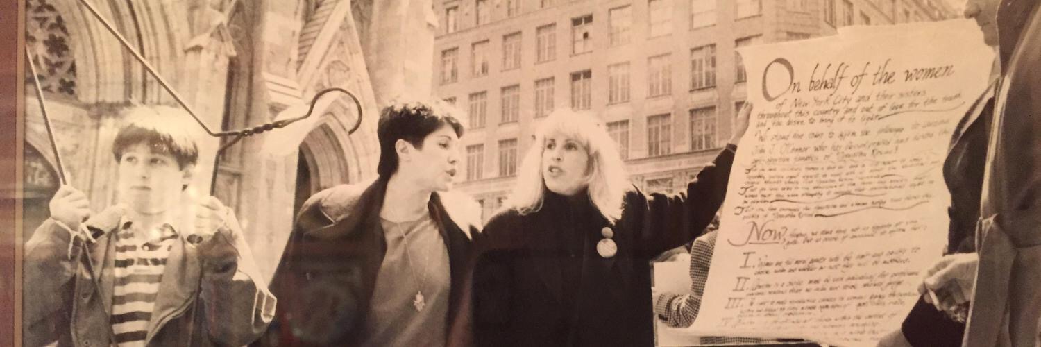 Ariel Chesler, Phyllis Chesler and Merle Hoffman protest for abortion rights in Manhattan in April 1989.