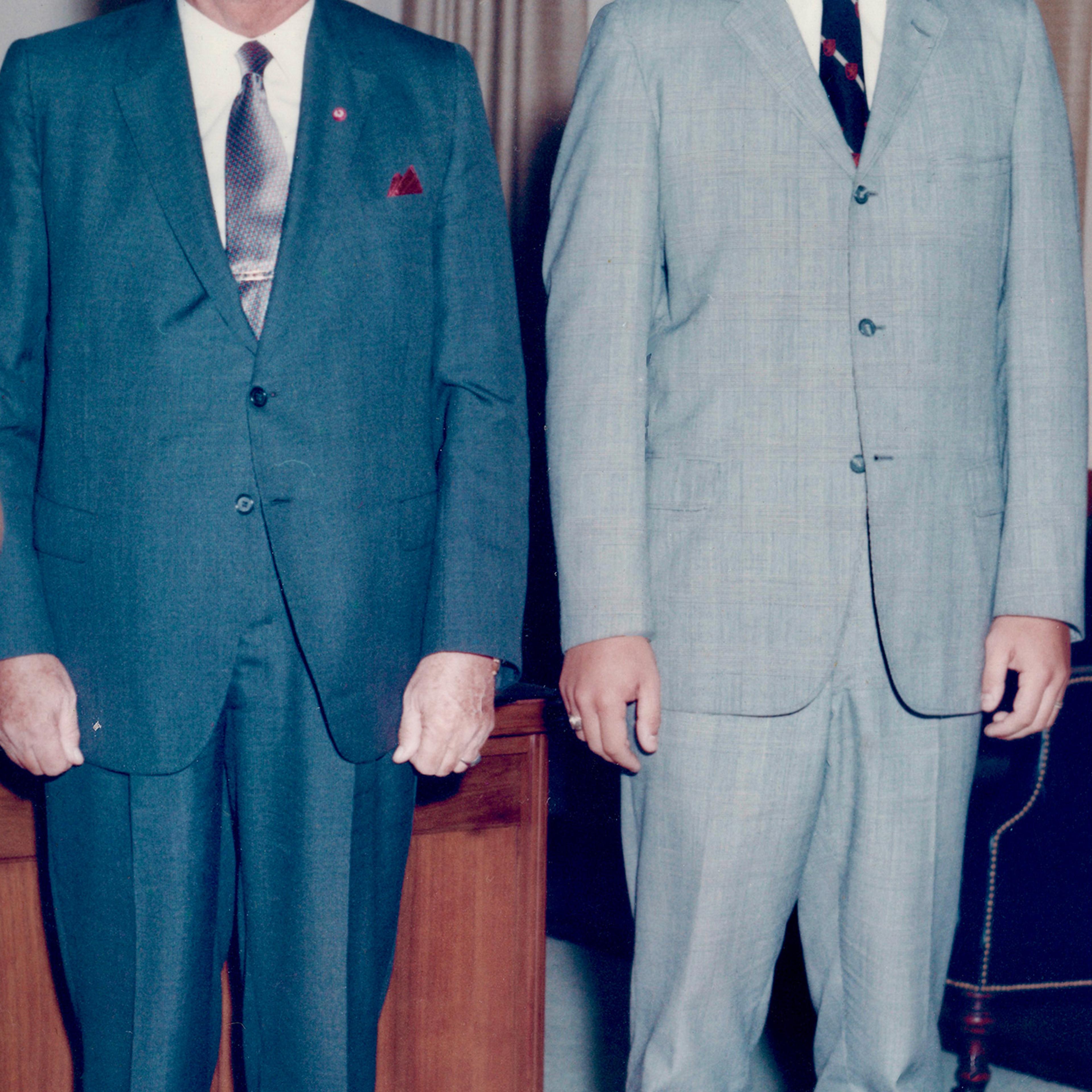 Paul Letersky, right, with FBI Director J. Edgar Hoover in 1968