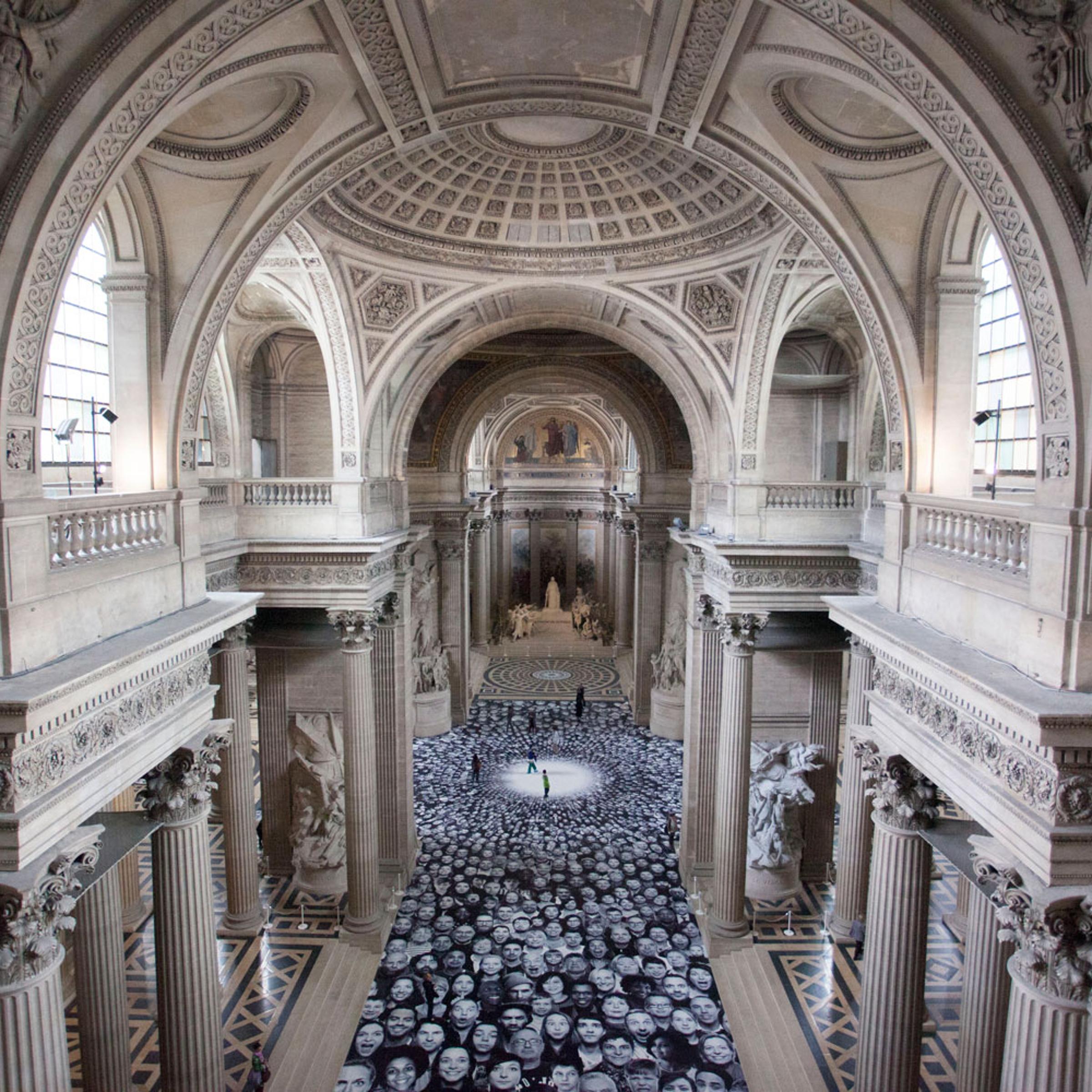 French street artist JR installed more than 4,000 self-portraits in the Pantheon in Paris, France.