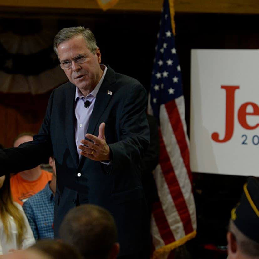 Former Florida Governor and GOP Presidential candidate Jeb Bush at a town hall meeting at the VFW Post 9644 August 25, 2015.