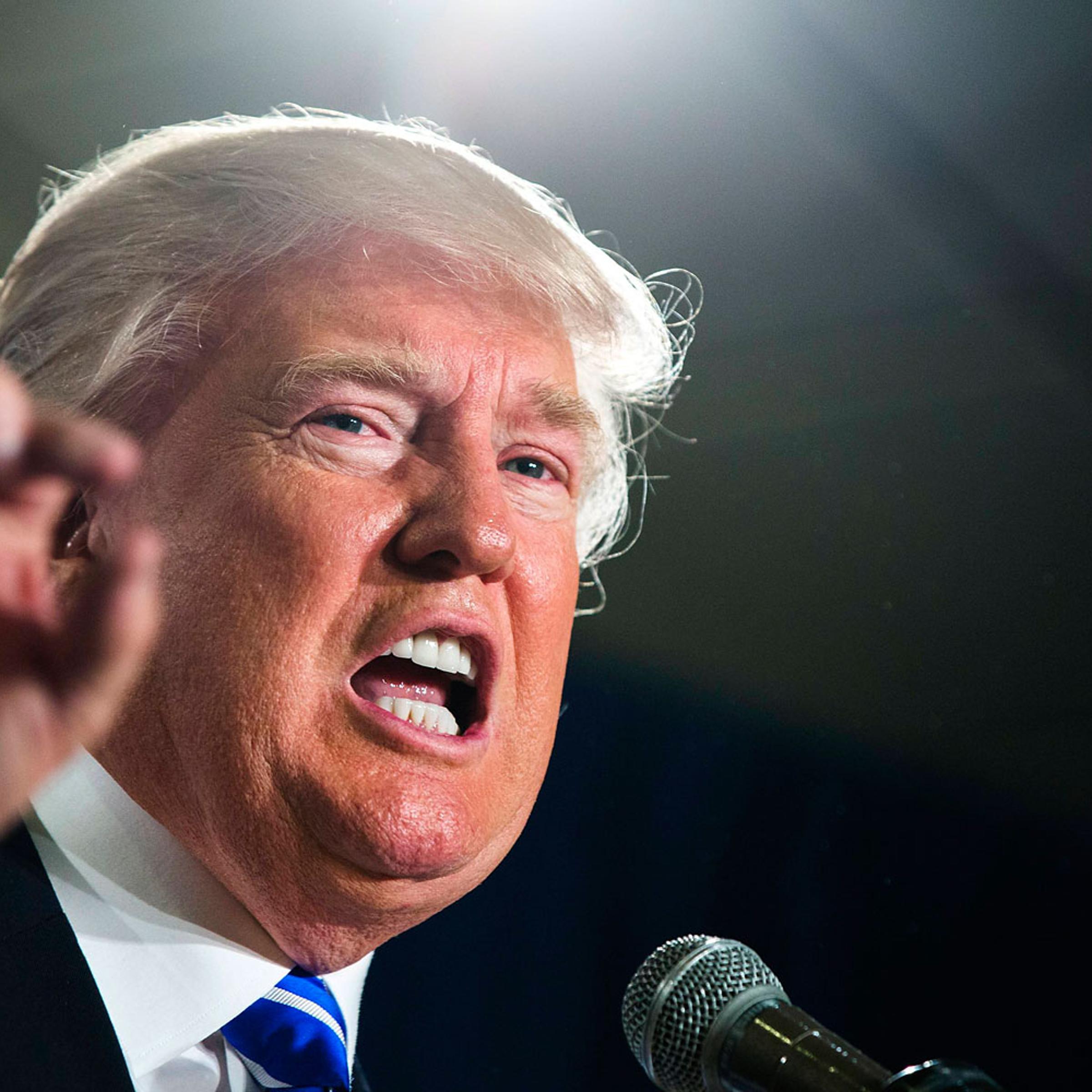 Businessman Donald Trump speaks at the inaugural Freedom Summit meeting in Manchester, New Hampshire