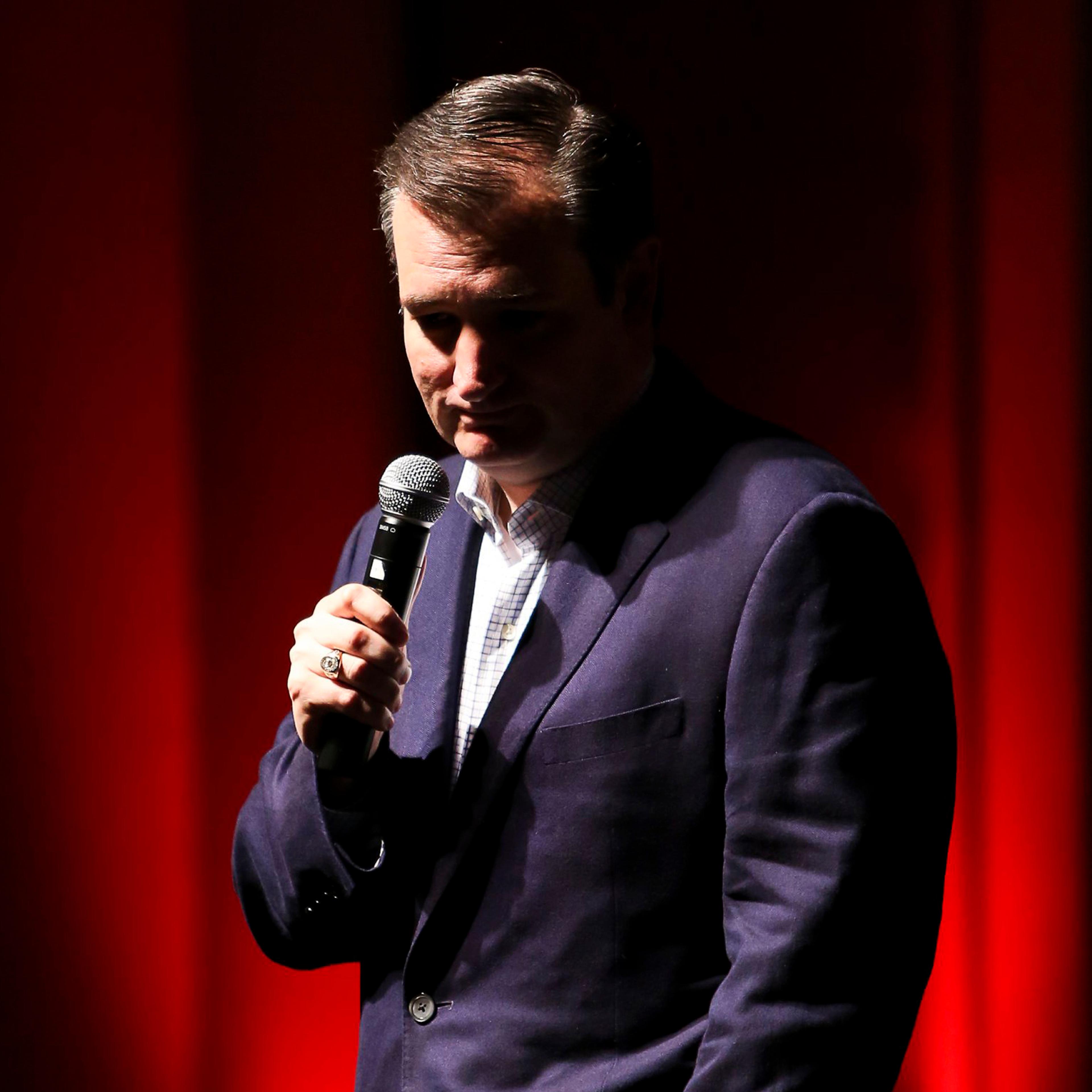 Republican presidential candidate, Texas Sen. Ted Cruz speaks in Brookfield, Wis. on March 29, 2016.