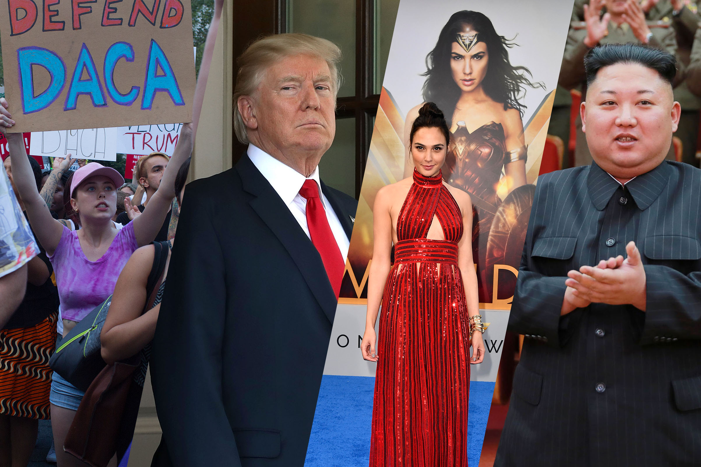 Immigrants and supporters demonstrate during a rally in support of DACA; President Donald Trump at the White House; Gal Gadot arrives at the premiere of "Wonder Woman"; North Korean leader Kim Jong-Un