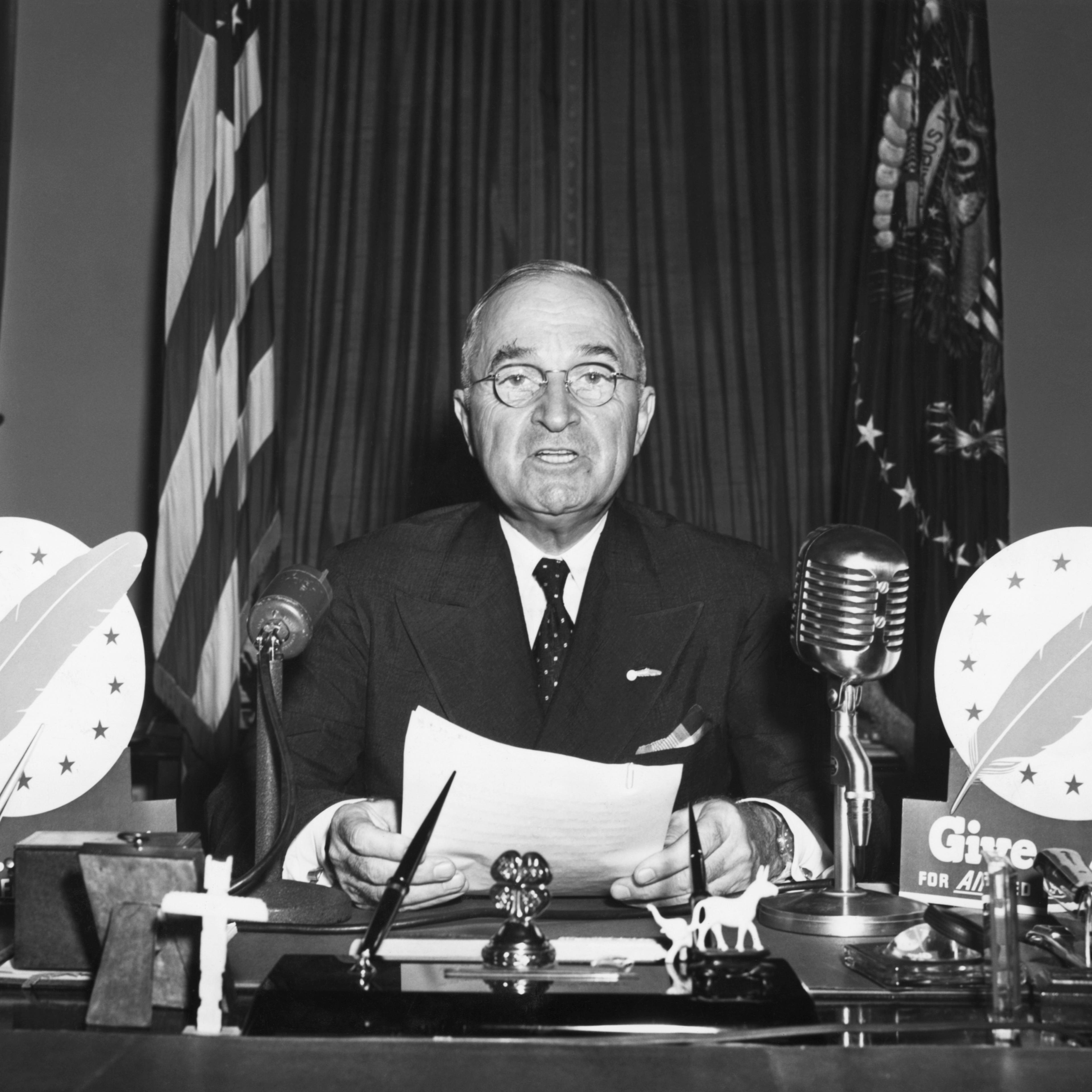 Harry Truman Speaking at Press Conference