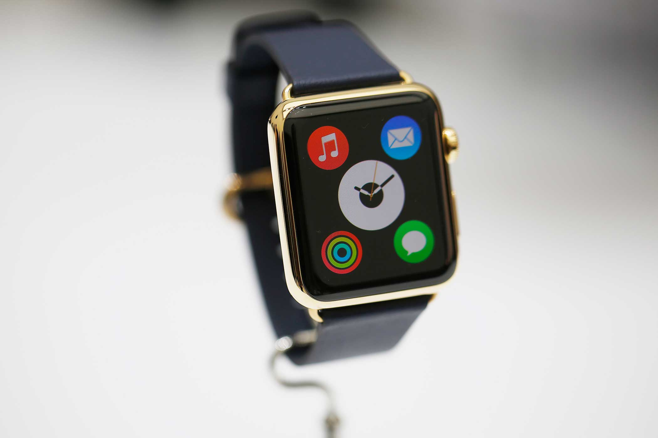 New Apple Watch is pictured during an Apple event at the Flint Center for the Performing Arts in Cupertino