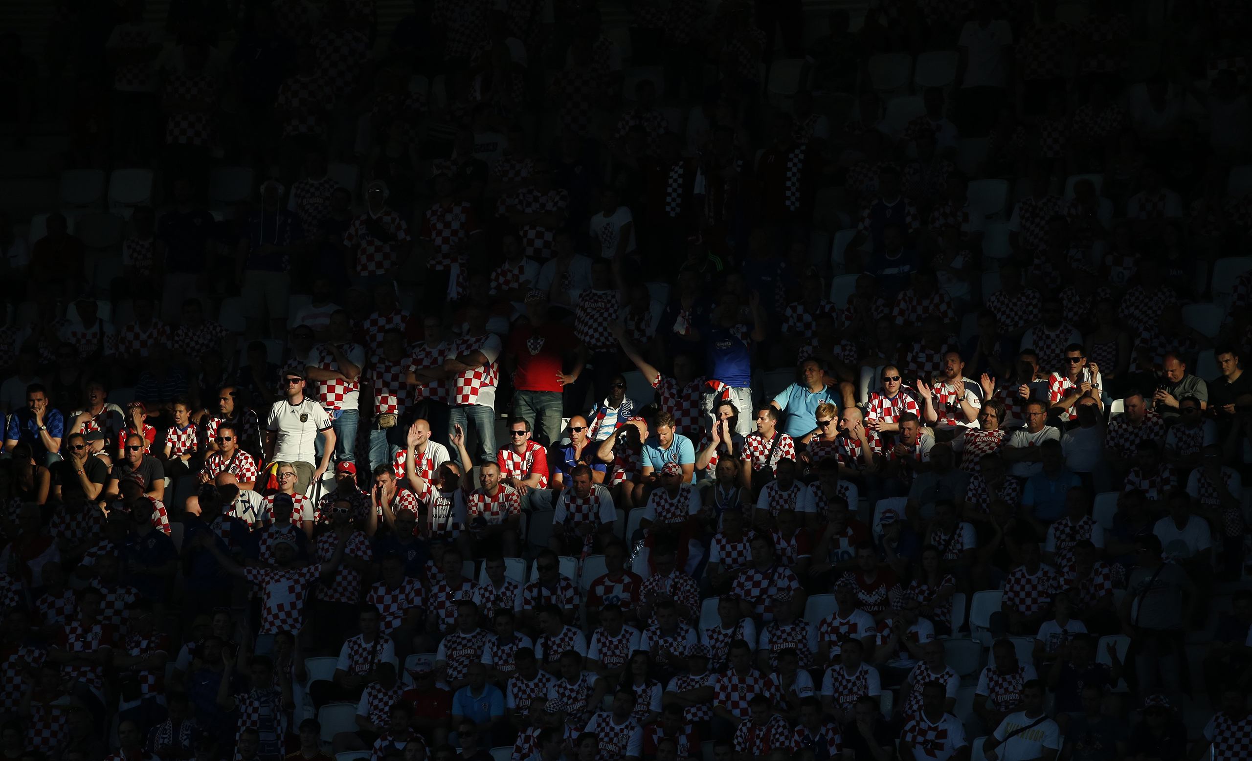 Croatia football fans at the Stade de Bordeaux in France on June 21, 2016.