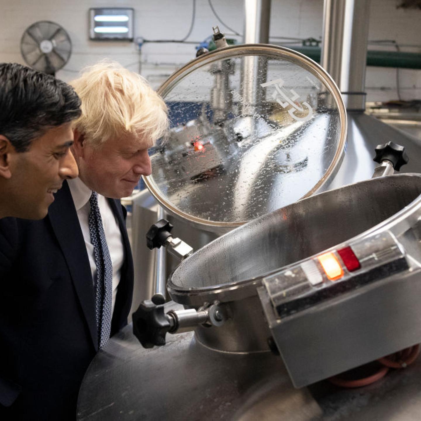 Johnson And Sunak Visit Brewery In South East London