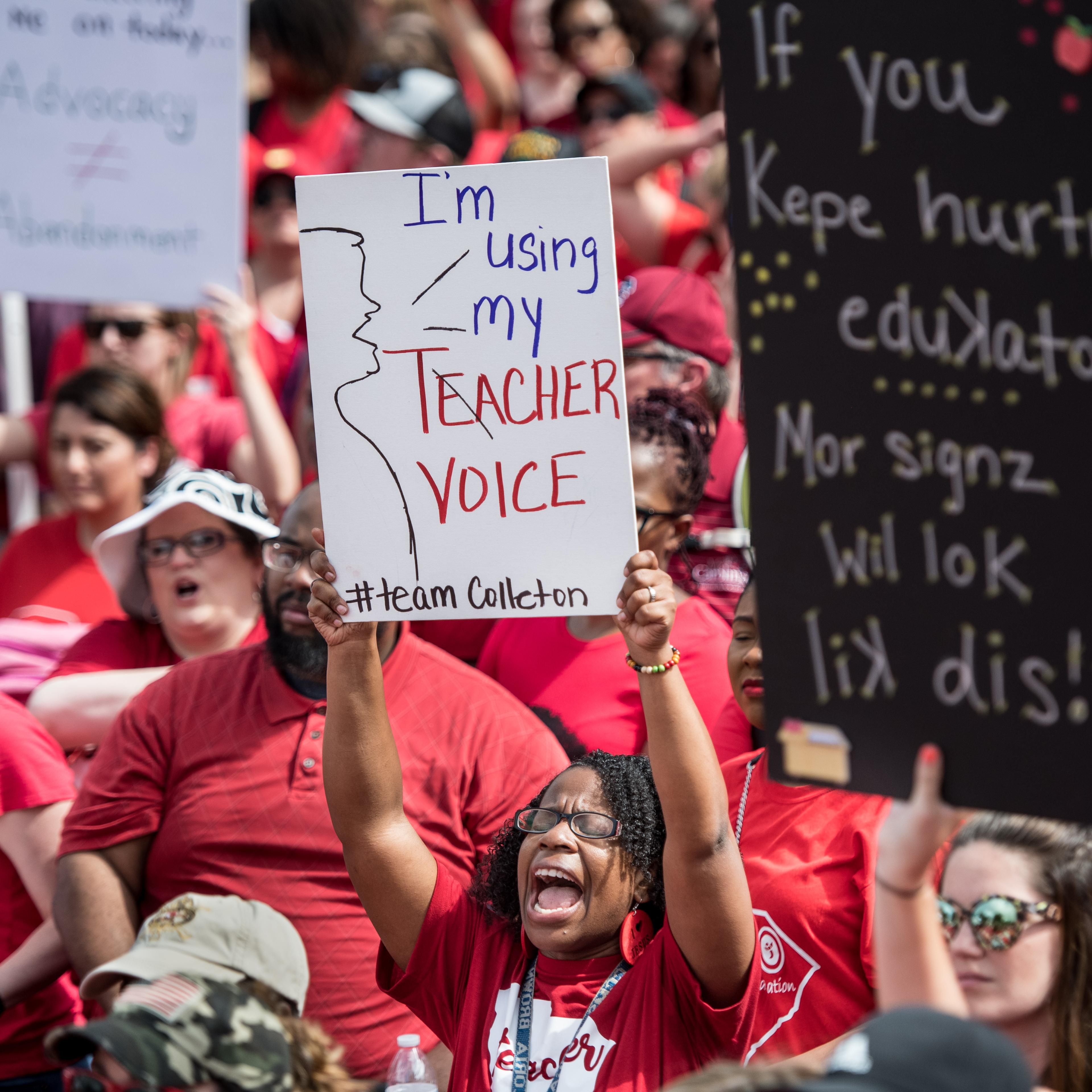 Scores Of South Carolina Teachers Skip School, Rally At Statehouse In Columbia