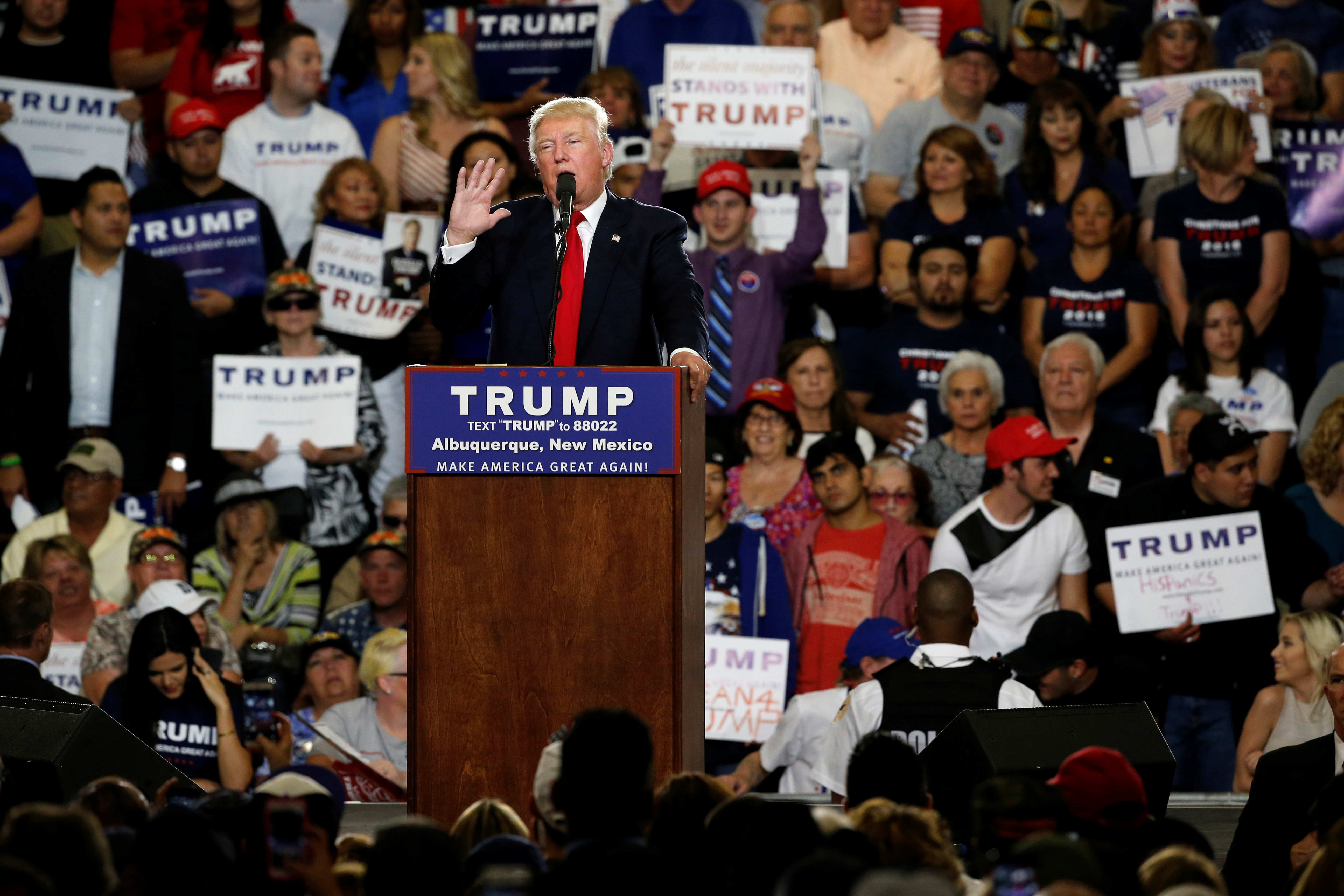 Republican U.S. presidential candidate Donald Trump holds a rally with supporters in Albuquerque