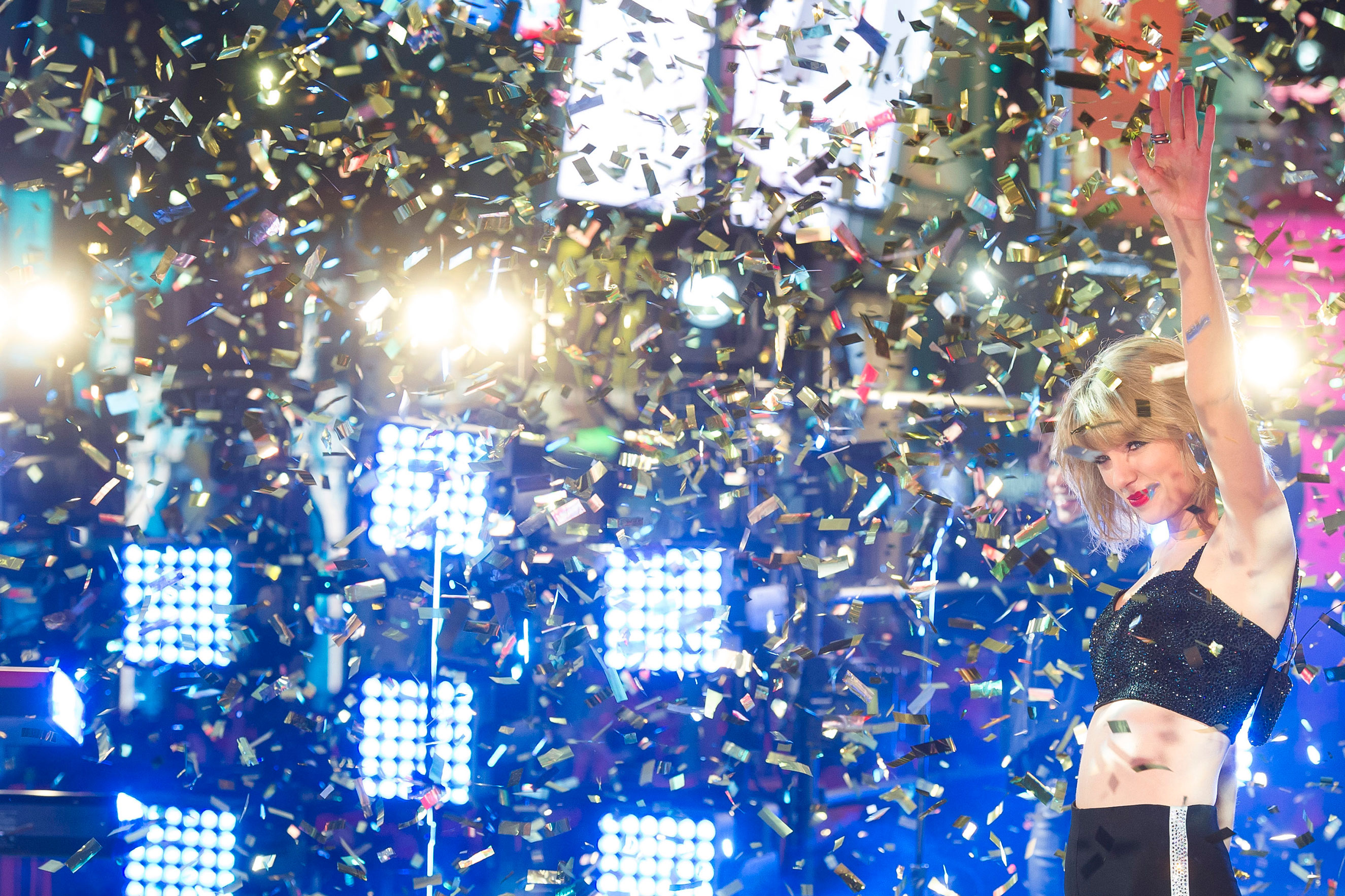 Taylor Swift performs in Times Square on New Year's Eve in New York City on Dec. 31, 2014.