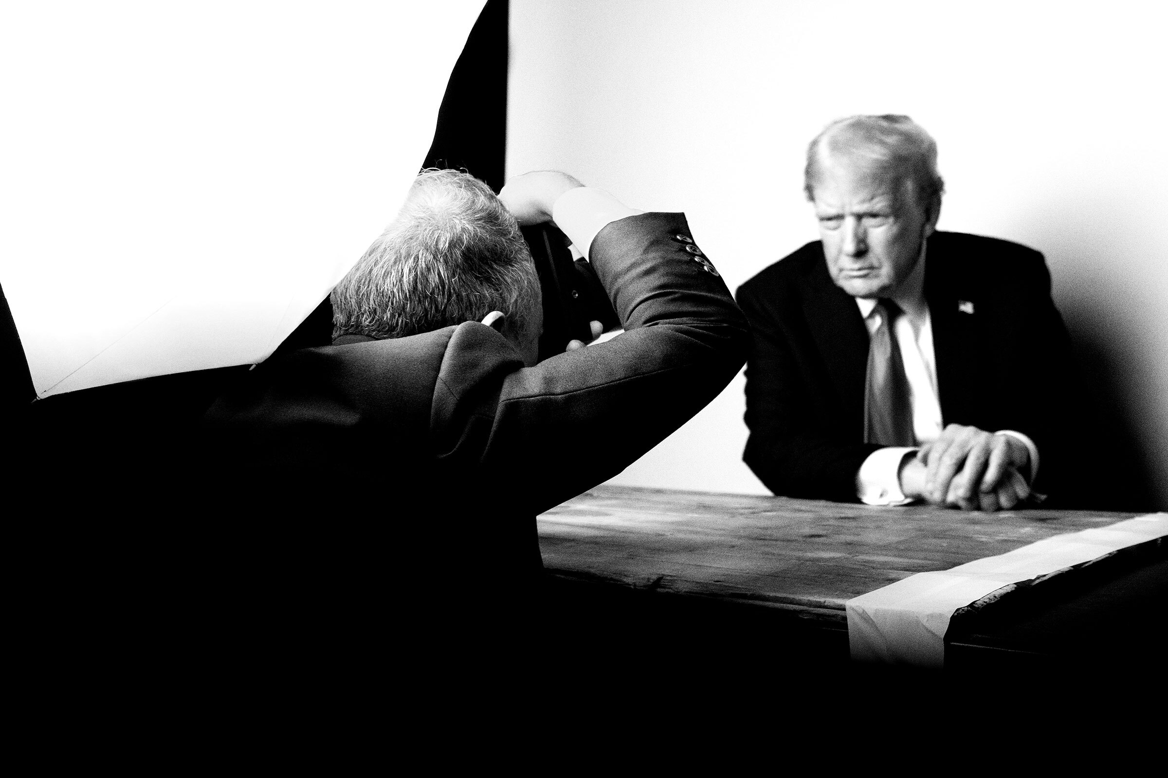 Photographer Platon (left) and President-elect Donald Trump at Mar-a-lago on Nov. 25