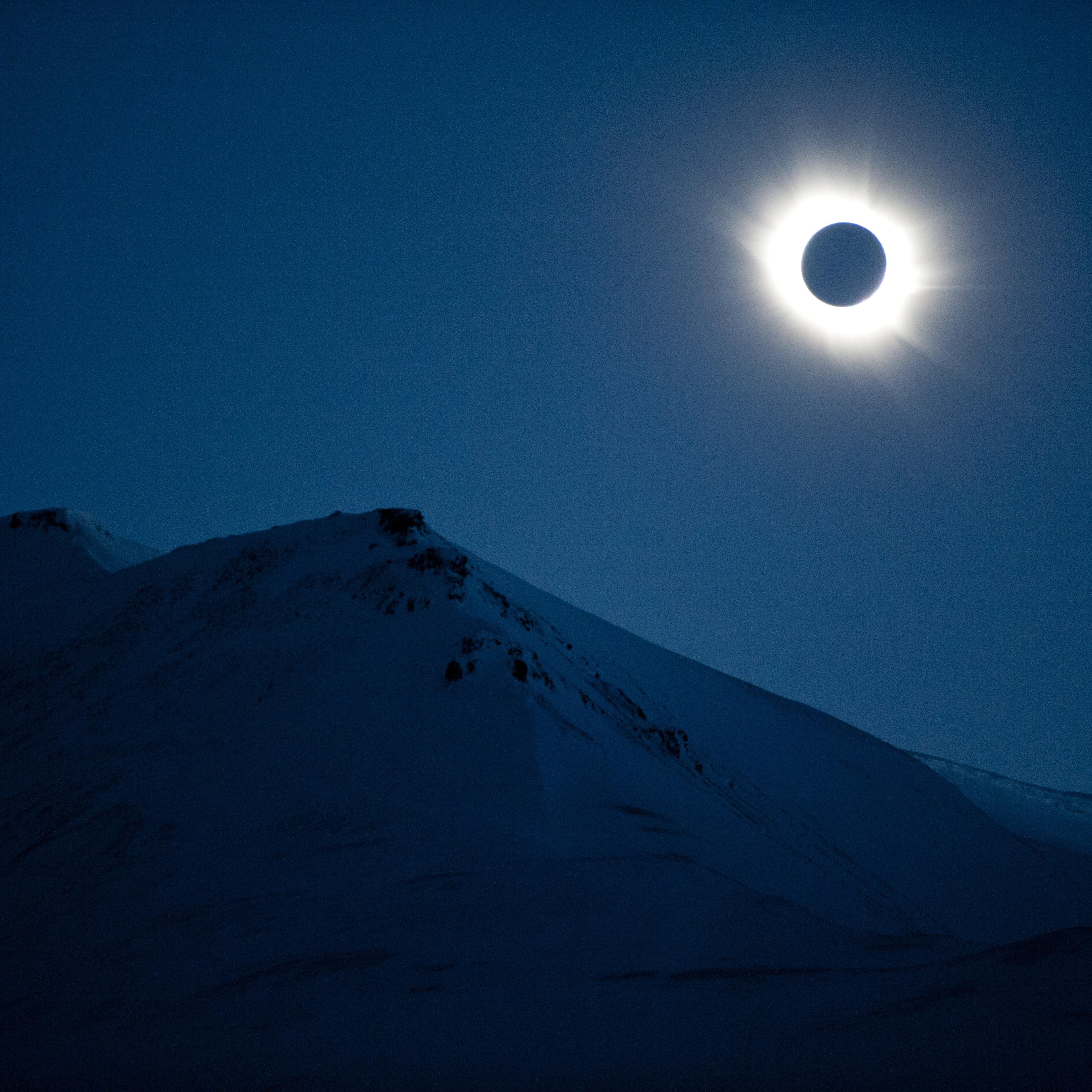 A total solar eclipse can be seen in Svalbard, Longyearbyen, Norway, on March 20, 2015.