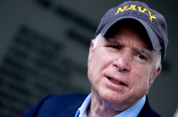 U.S. Senator John McCain speaks to supporters at a Veterans rally on Oct. 13, 2014 in Baton Rouge, Louisiana.