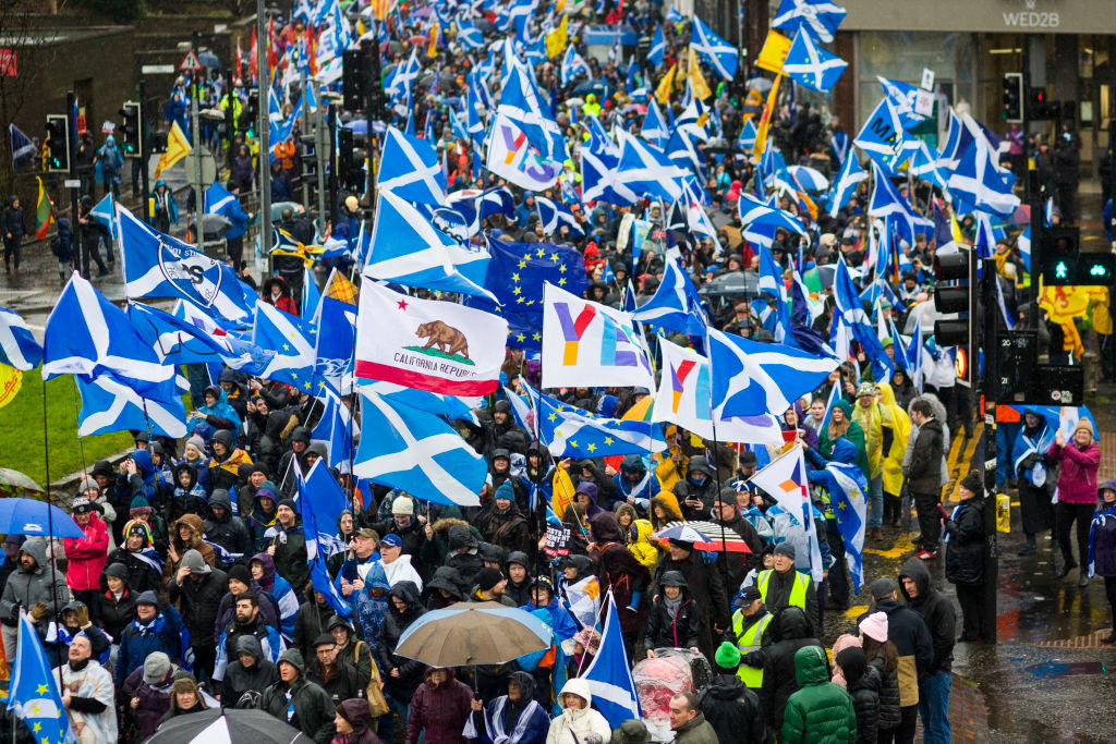 Pro-Scottish Independence March In Glasgow