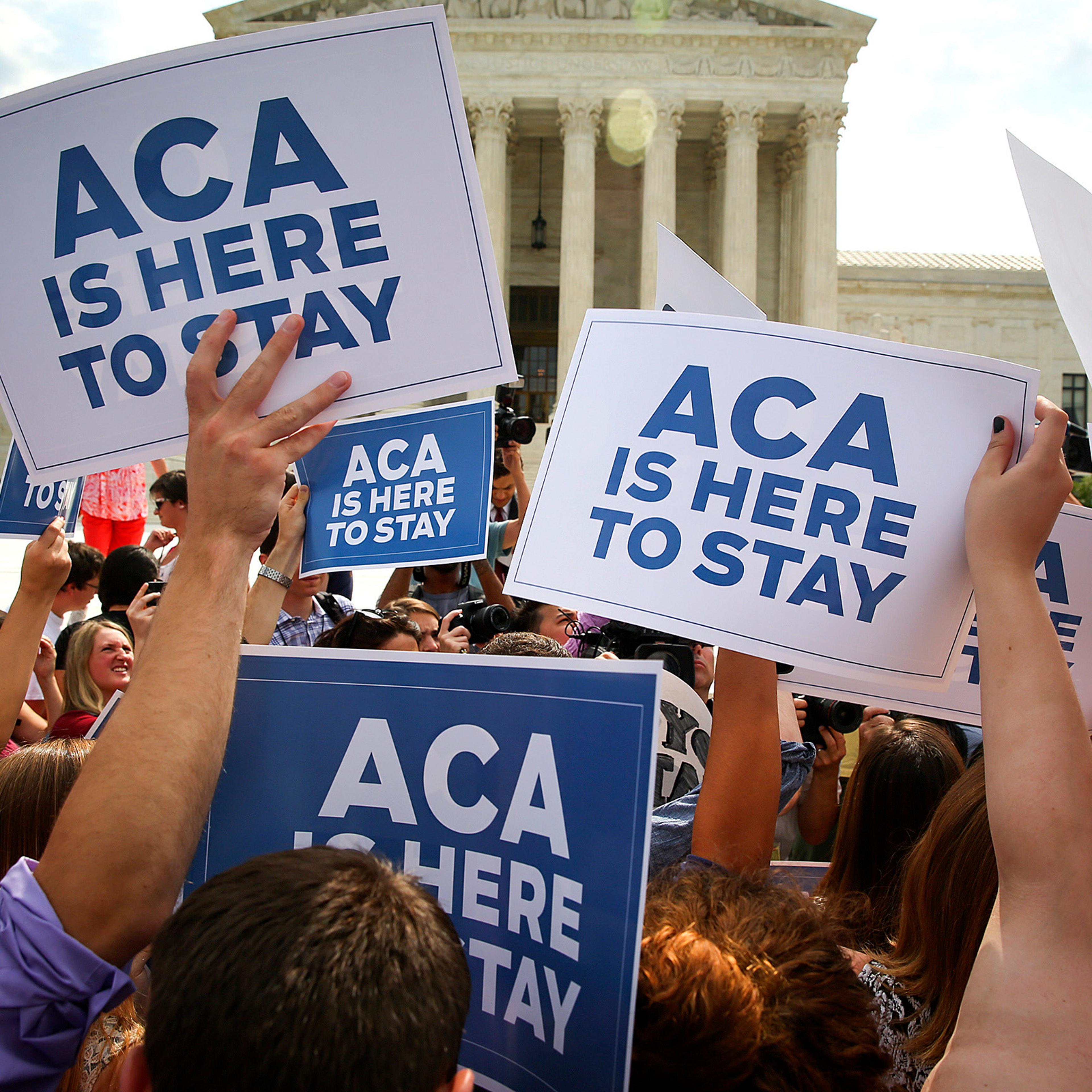 Supporters of the Affordable Care Act celebrated outside the Supreme Court in 2015 after a favorable ruling