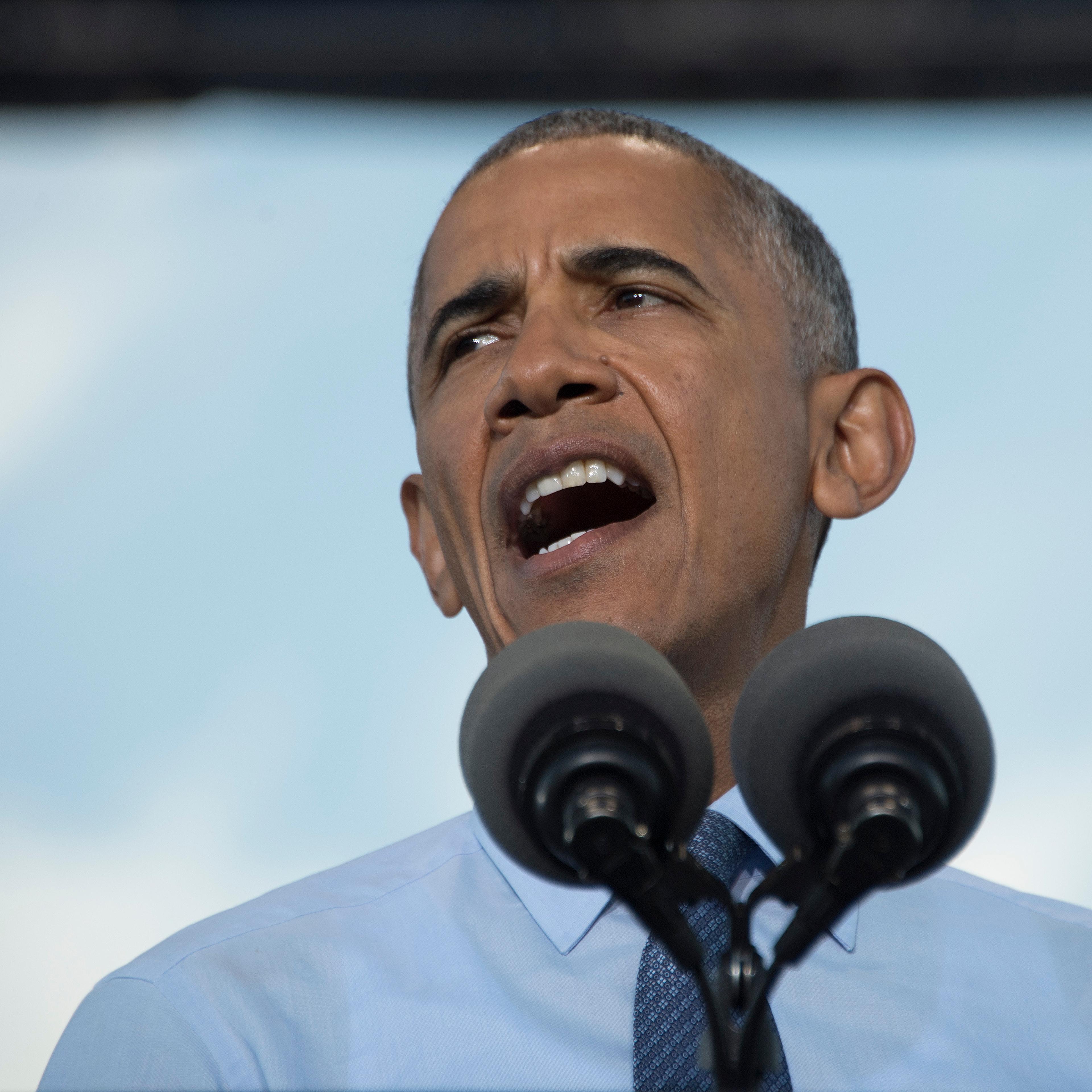 Barack Obama speaks during a Hillary for America campaign event in Greensboro, N.C., on Oct. 11, 2016.