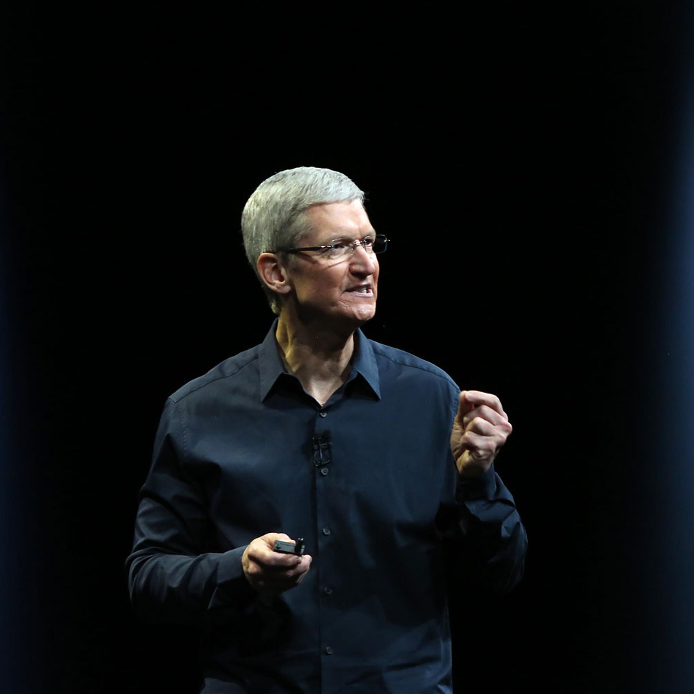 Apple CEO Tim Cook delivers his keynote address at the World Wide developers conference in San Francisco