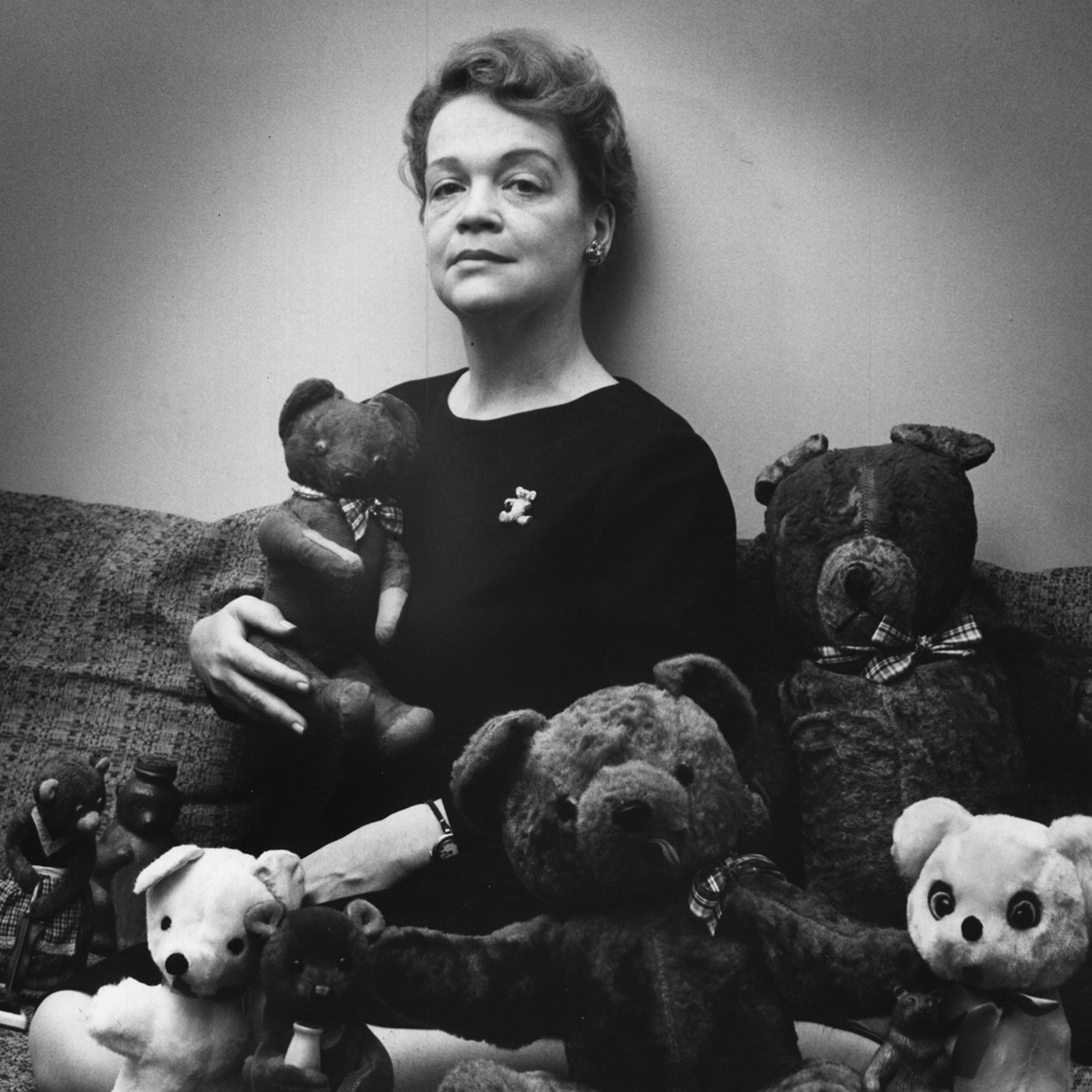 <strong>Not published in LIFE.</strong> Unidentified woman and teddy bears.