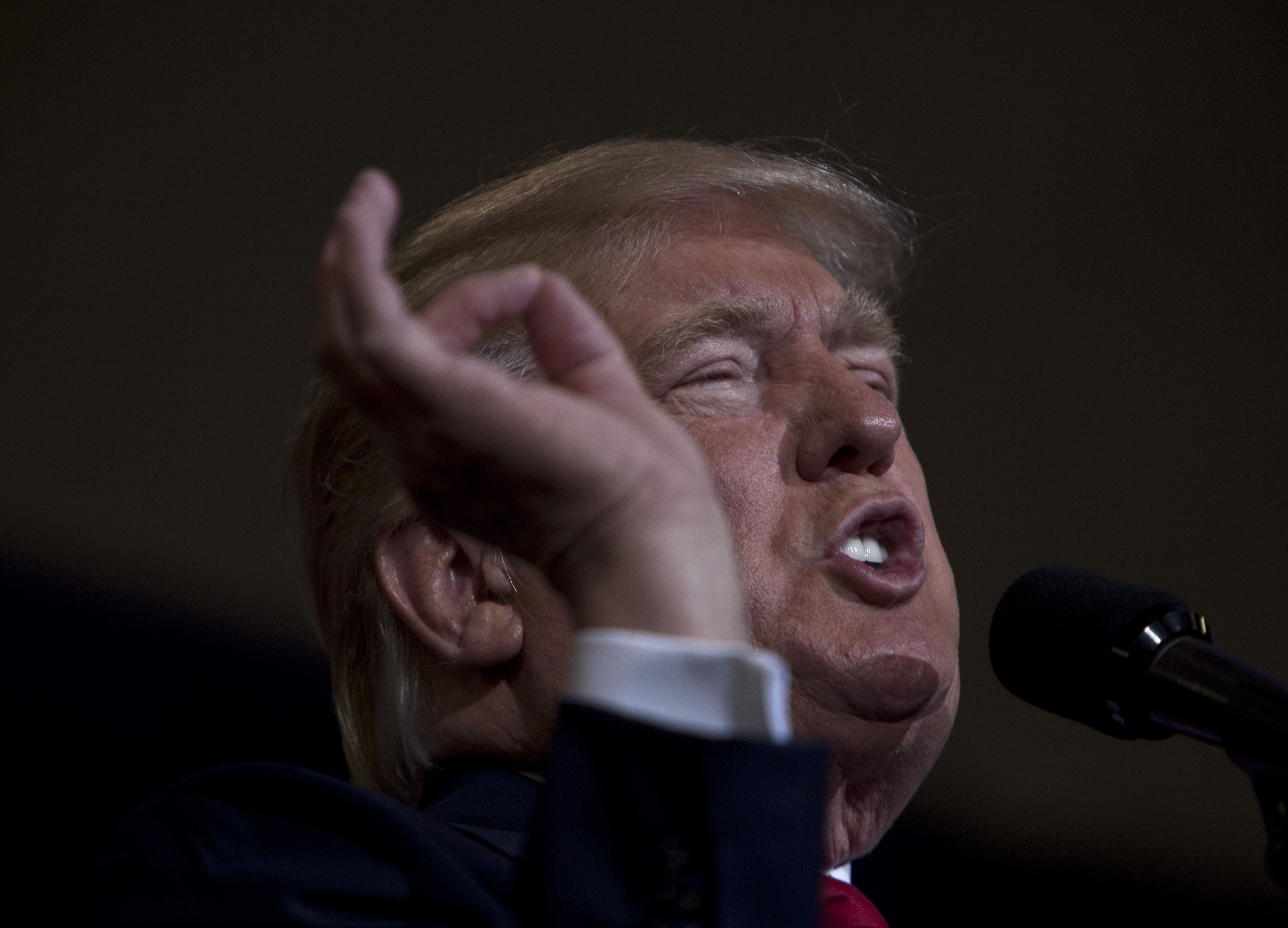 Republican presidential candidate Donald Trump speaks during a rally at the Florida State Fair Grounds in Tampa, Fla. on Nov. 5, 2016.