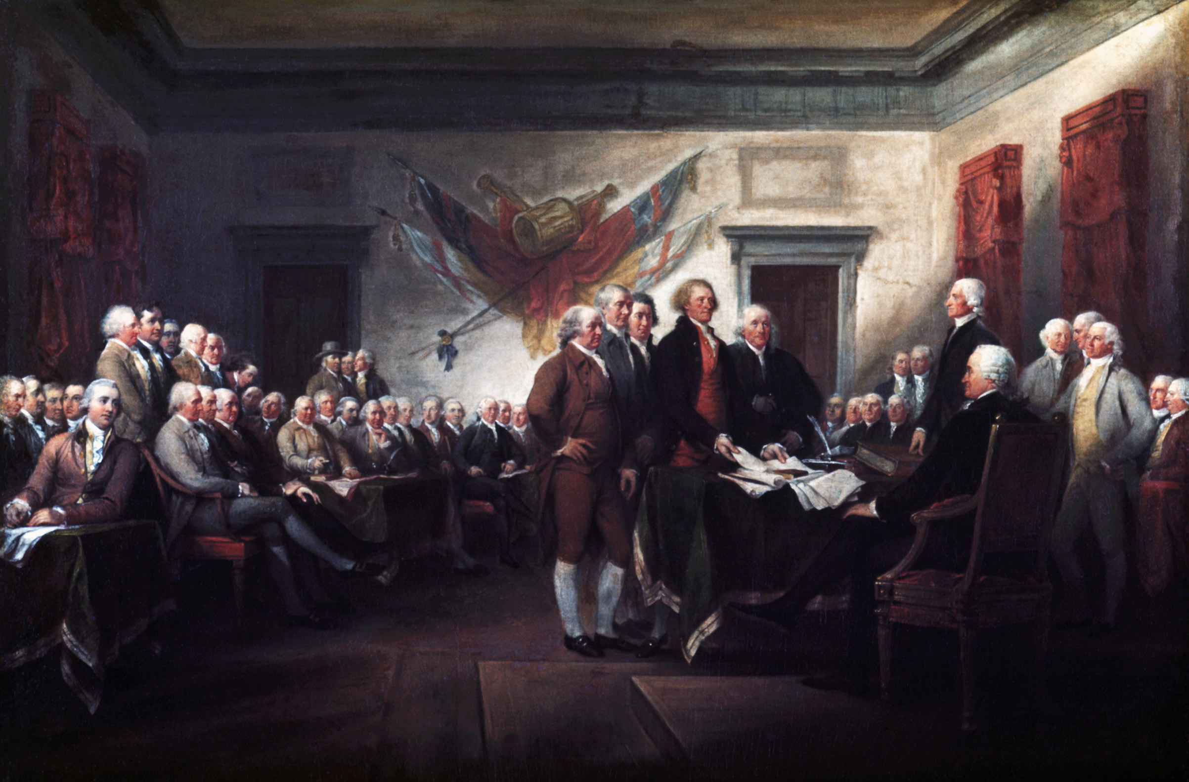John Trumbull's The <i>Declaration of Independence, July 4, 1776</i>, commissioned in 1817.