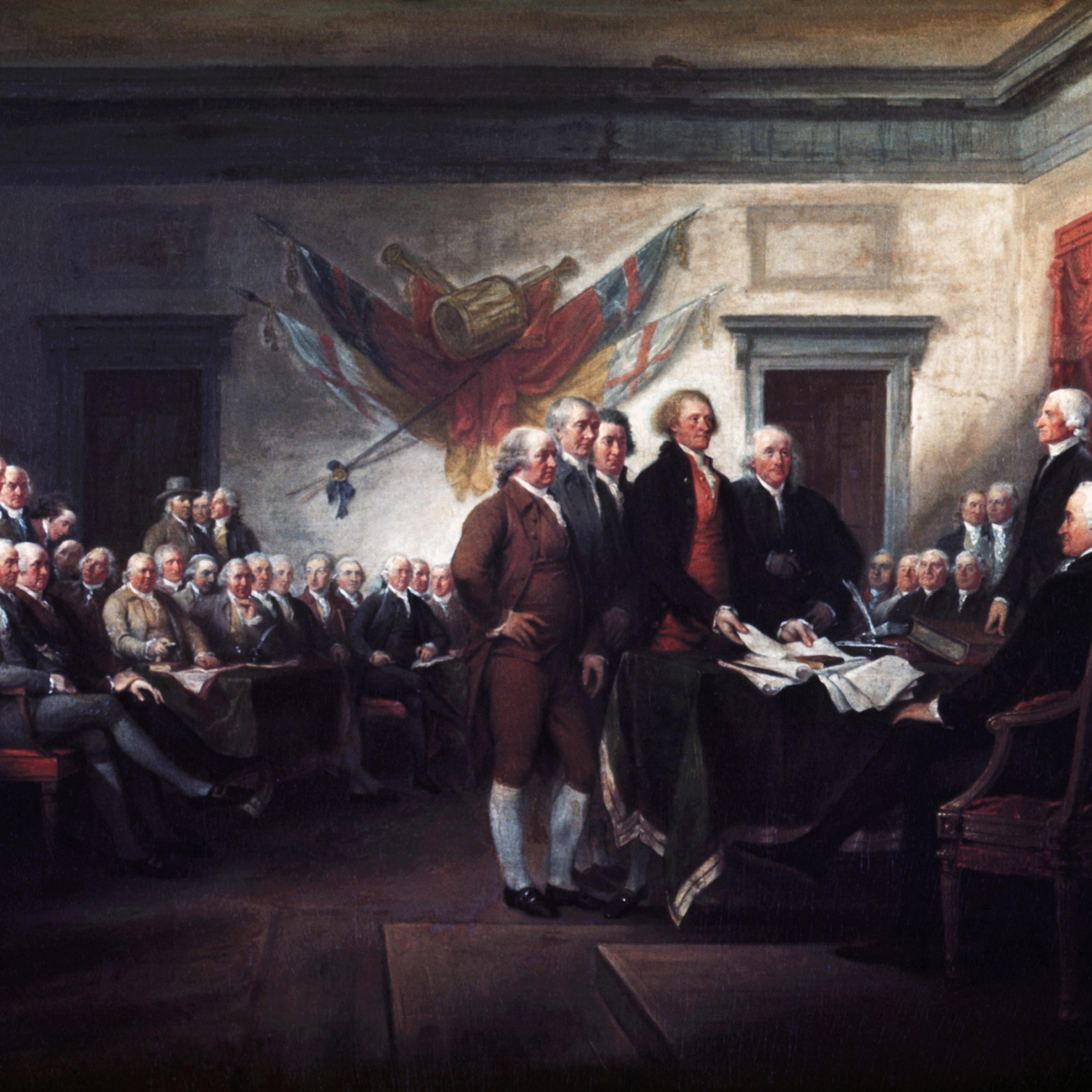 John Trumbull's The <i>Declaration of Independence, July 4, 1776</i>, commissioned in 1817.