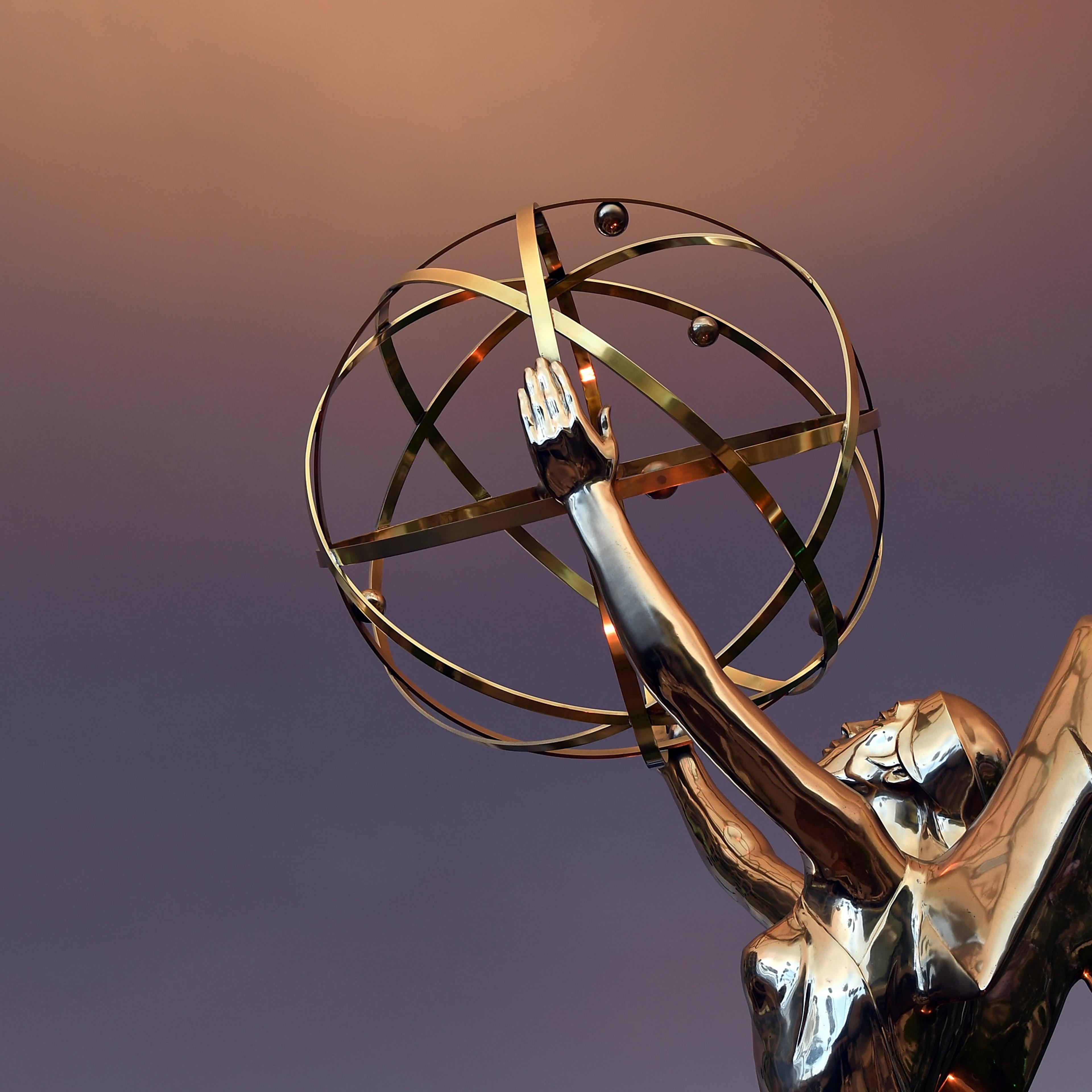 Emmy Statue in front of the Television Academy during the red carpet for the 68th Los Angeles Emmy Awards in North Hollywood, California, on July 23, 2016.