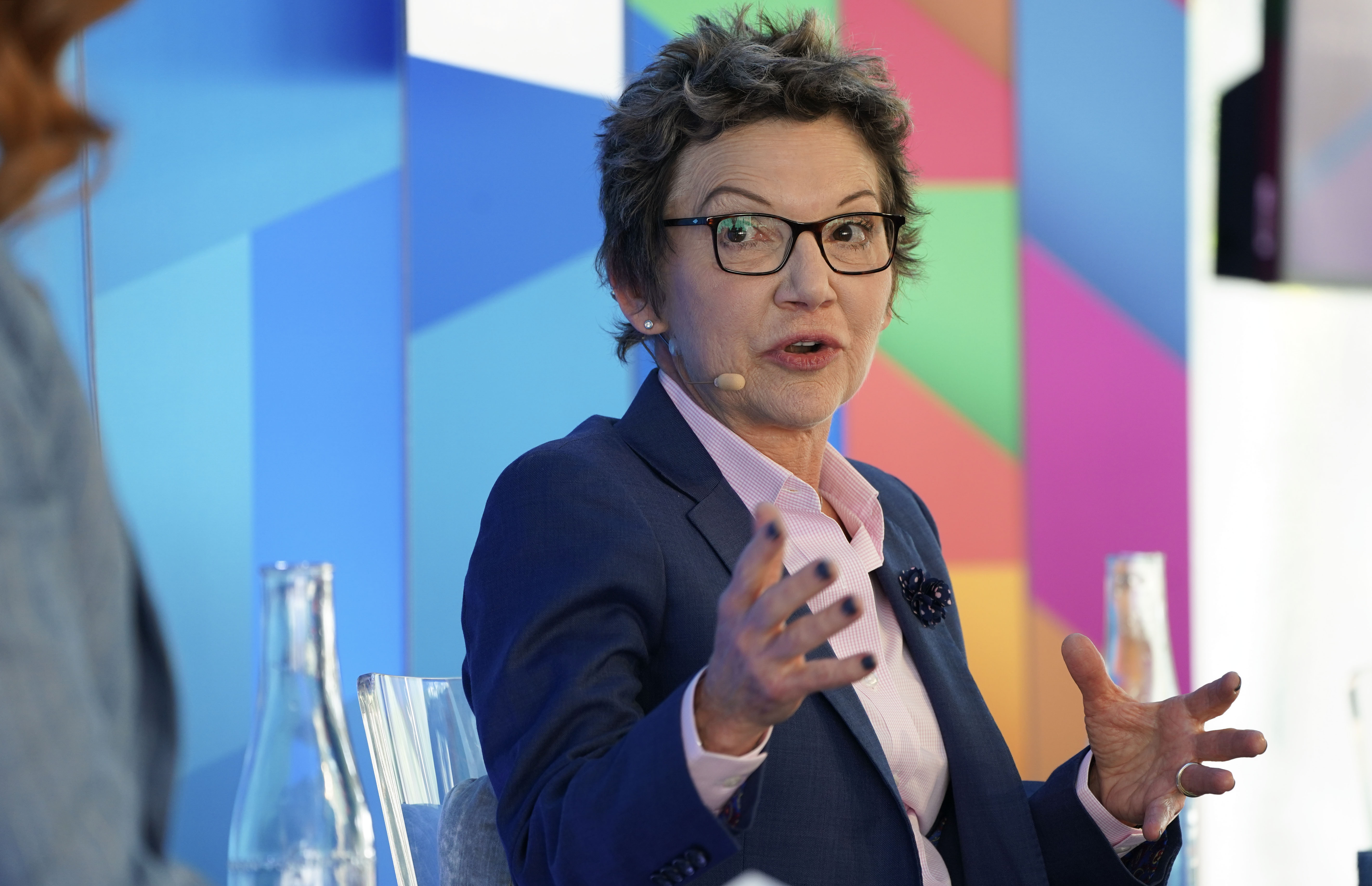 Mary Daly, president of the Federal Reserve Bank of San Francisco, during a talk at the Aspen Ideas Festival in Aspen, Colo. on Friday, June 28, 2024.
