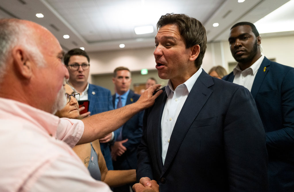 Florida Governor Ron DeSantis Attends Iowa GOP Reception In Cedar Rapids