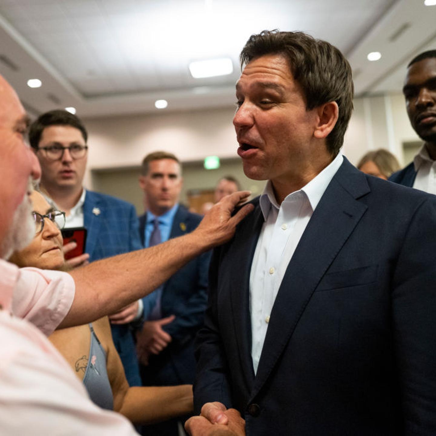 Florida Governor Ron DeSantis Attends Iowa GOP Reception In Cedar Rapids