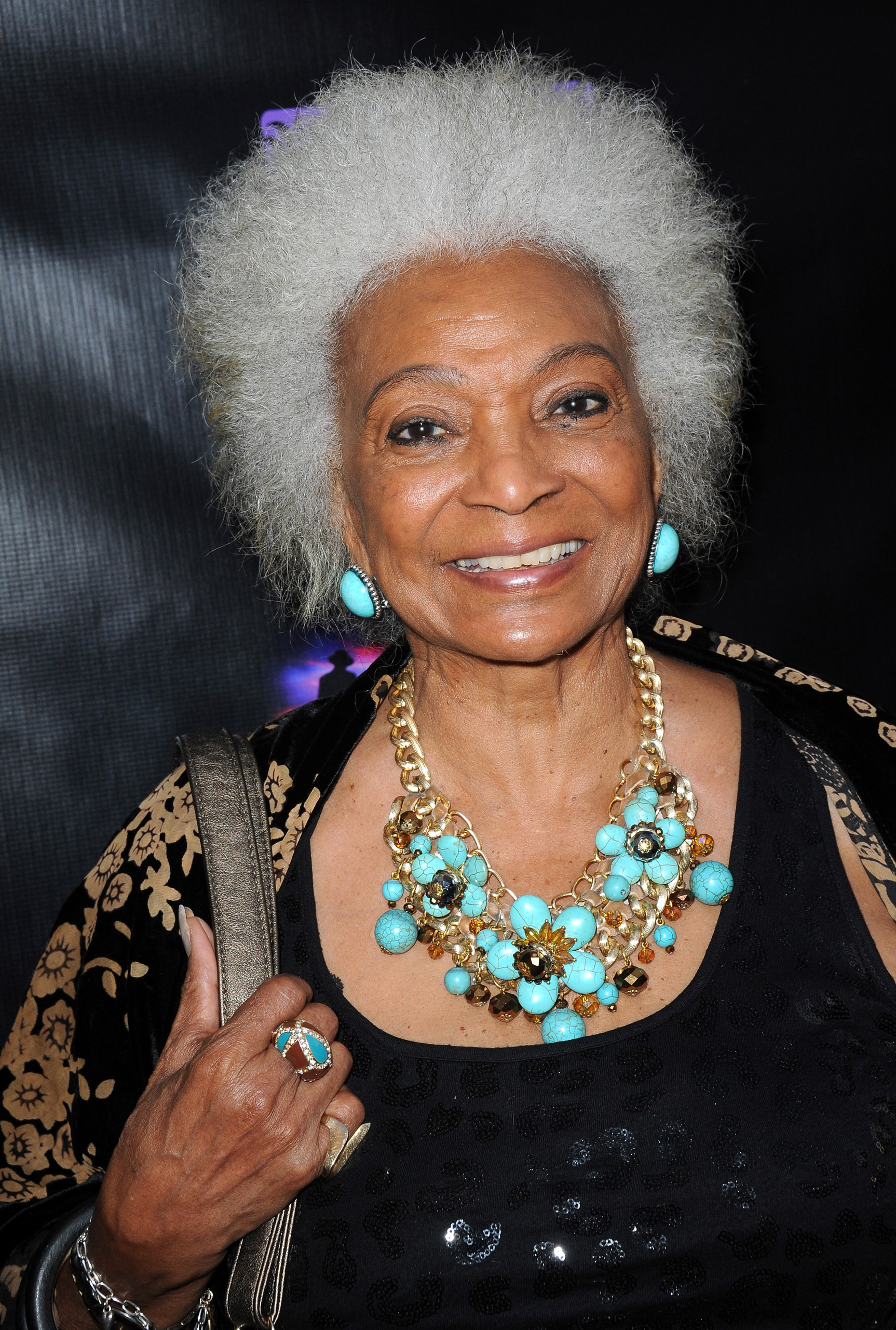 GLENDALE, CA - APRIL 15: Actress Nichelle Nichols attends the Malcolm McDowell Series Of Q&A Screenings for "Star Trek: Generations" Presented by Prospect House Entertainment moderated by Michael Dorn at The Alex Theater on April 15, 2014 in Glendale, Ca
