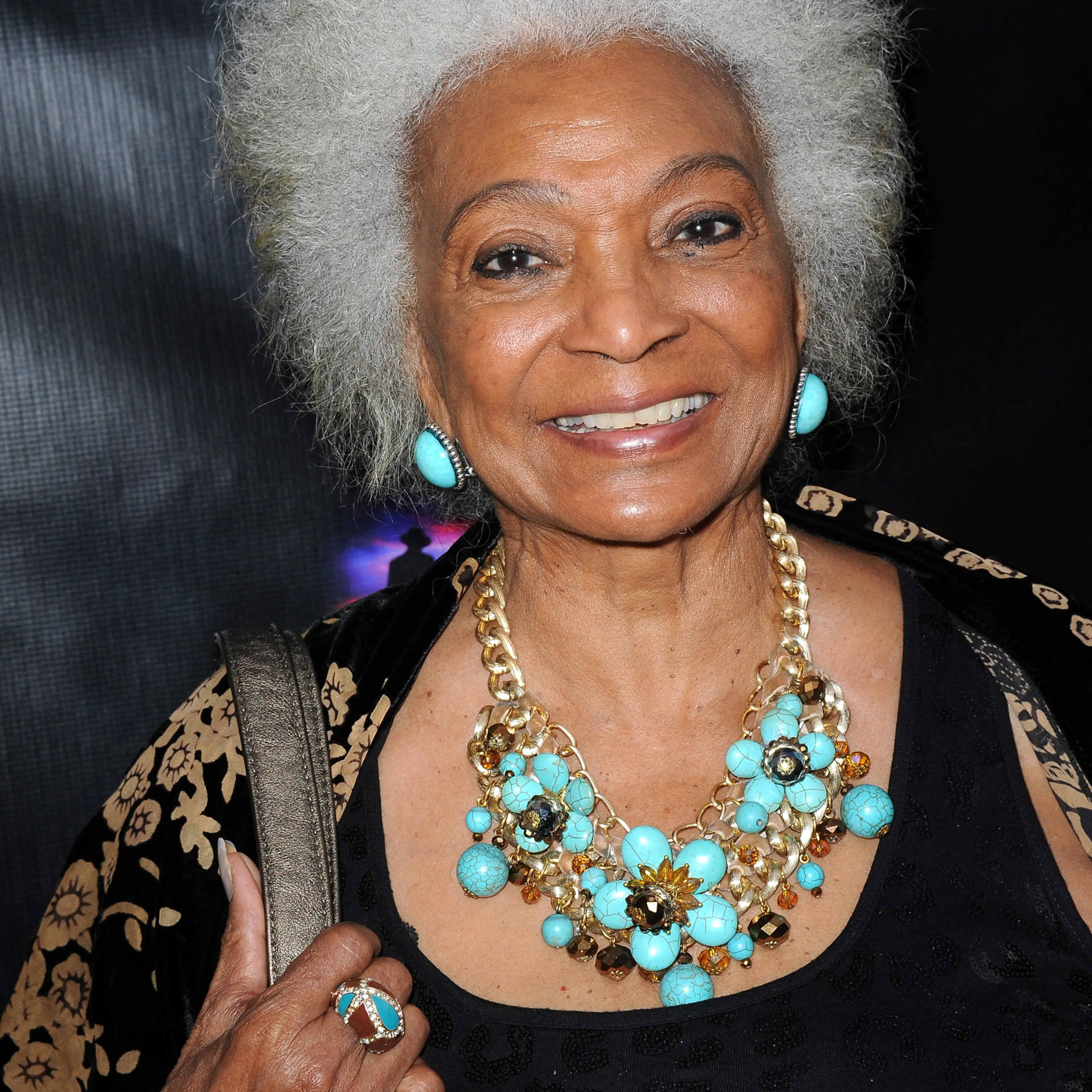 GLENDALE, CA - APRIL 15: Actress Nichelle Nichols attends the Malcolm McDowell Series Of Q&A Screenings for "Star Trek: Generations" Presented by Prospect House Entertainment moderated by Michael Dorn at The Alex Theater on April 15, 2014 in Glendale, Ca