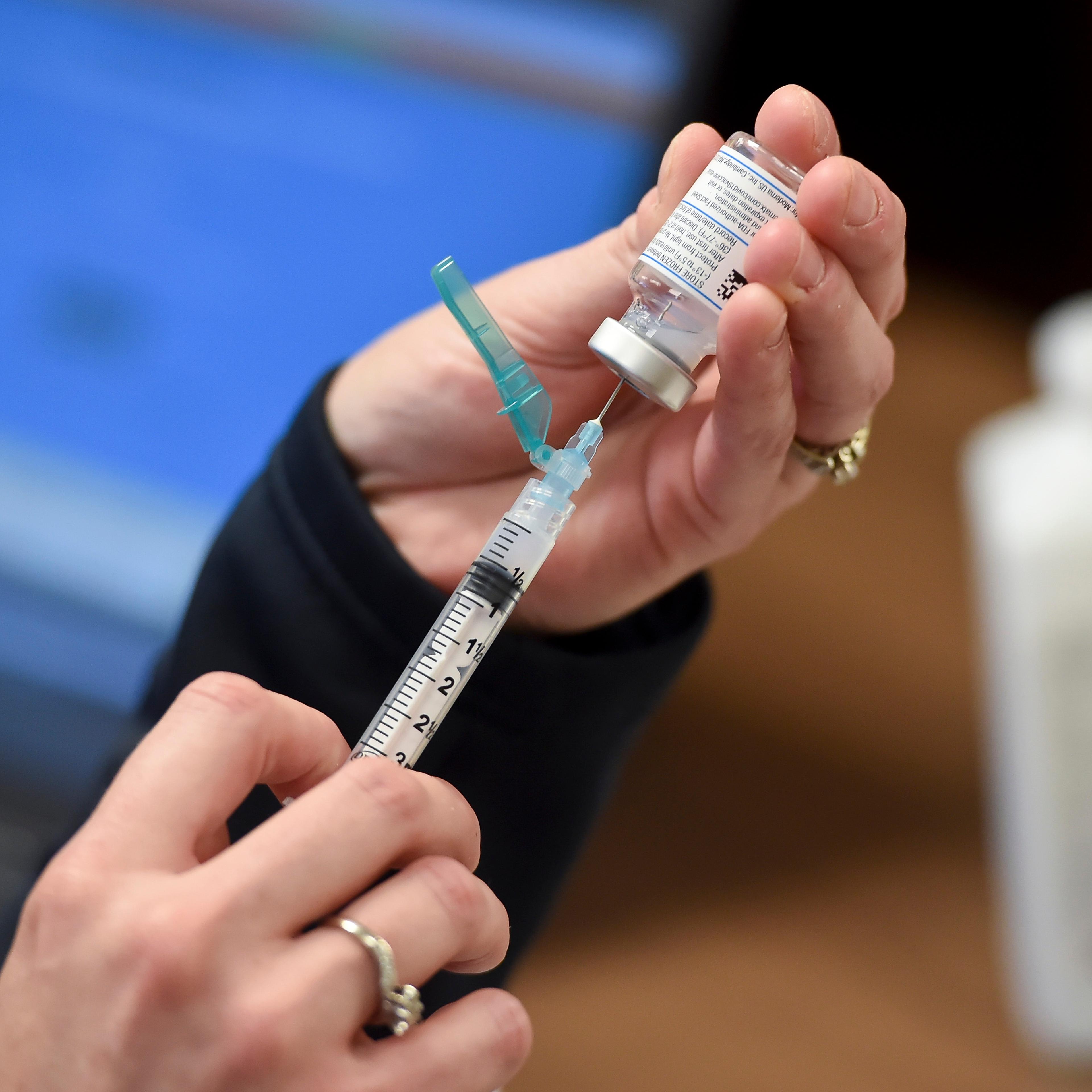 Moderna COVID-19 Vaccine Being Administered At Health Center In Pennsylvania