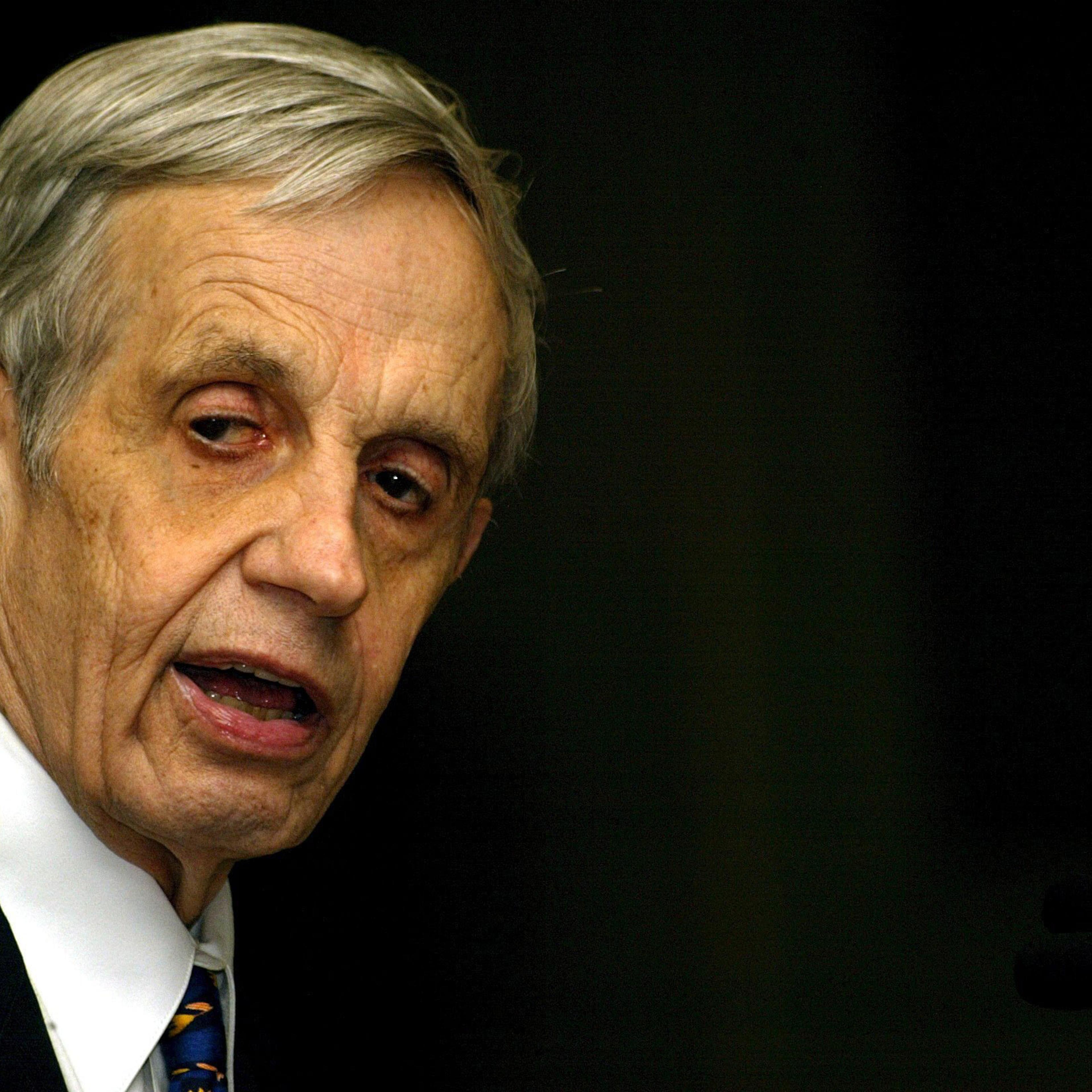 A file picture dated February 14, 2007 of Noble Laureate John Nash speaking on 'Global Games and Globalization' during a function in New Delhi.