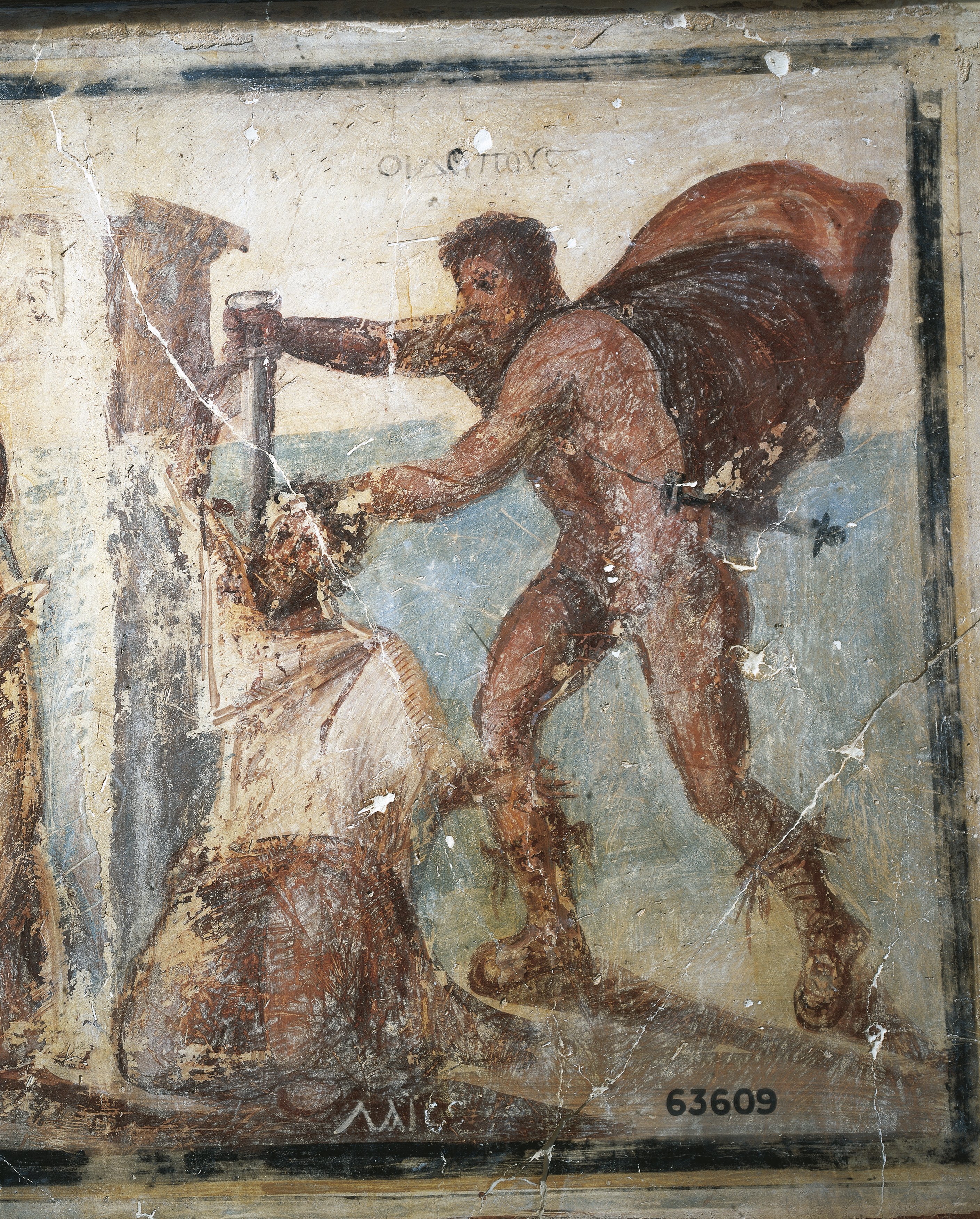 Oedipus killing his father Laius, King of Thebes, fresco