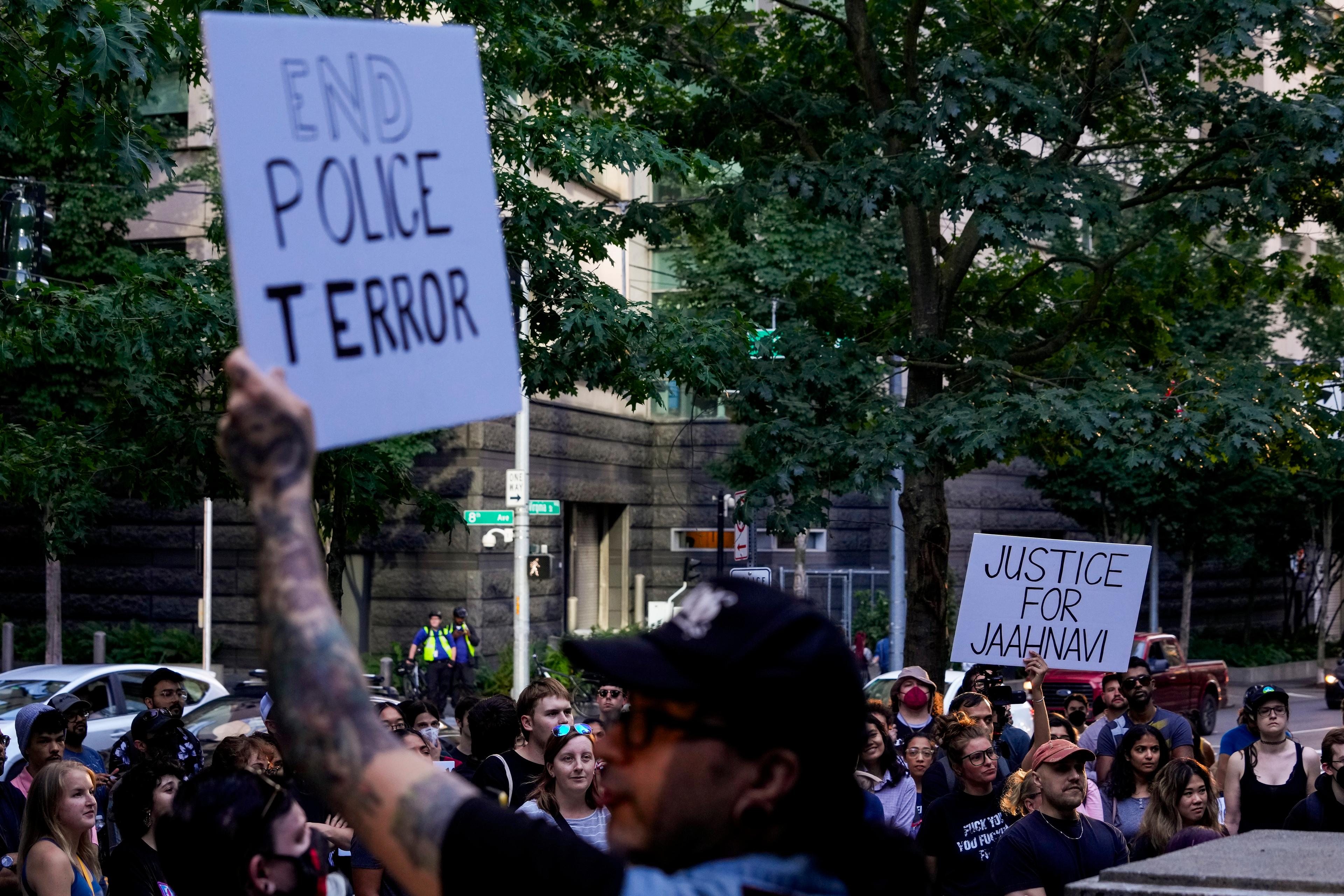 Seattle Pd Protesters Seattle Cop's Jokes About Indian Woman’s Death Spark Outrage