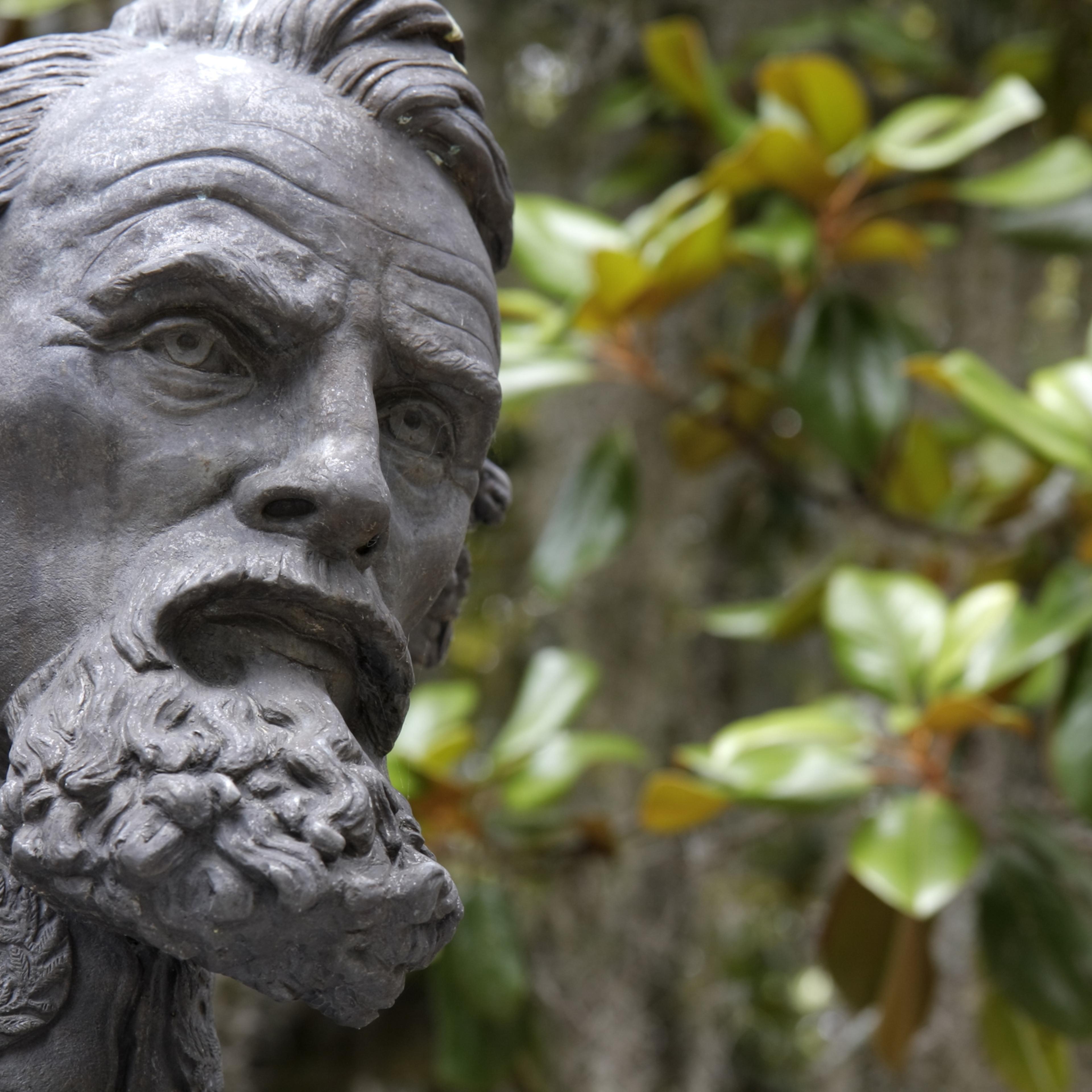 Lieutenant General Nathan Bedford Forrest bust at Old Live Oak Cemetery.