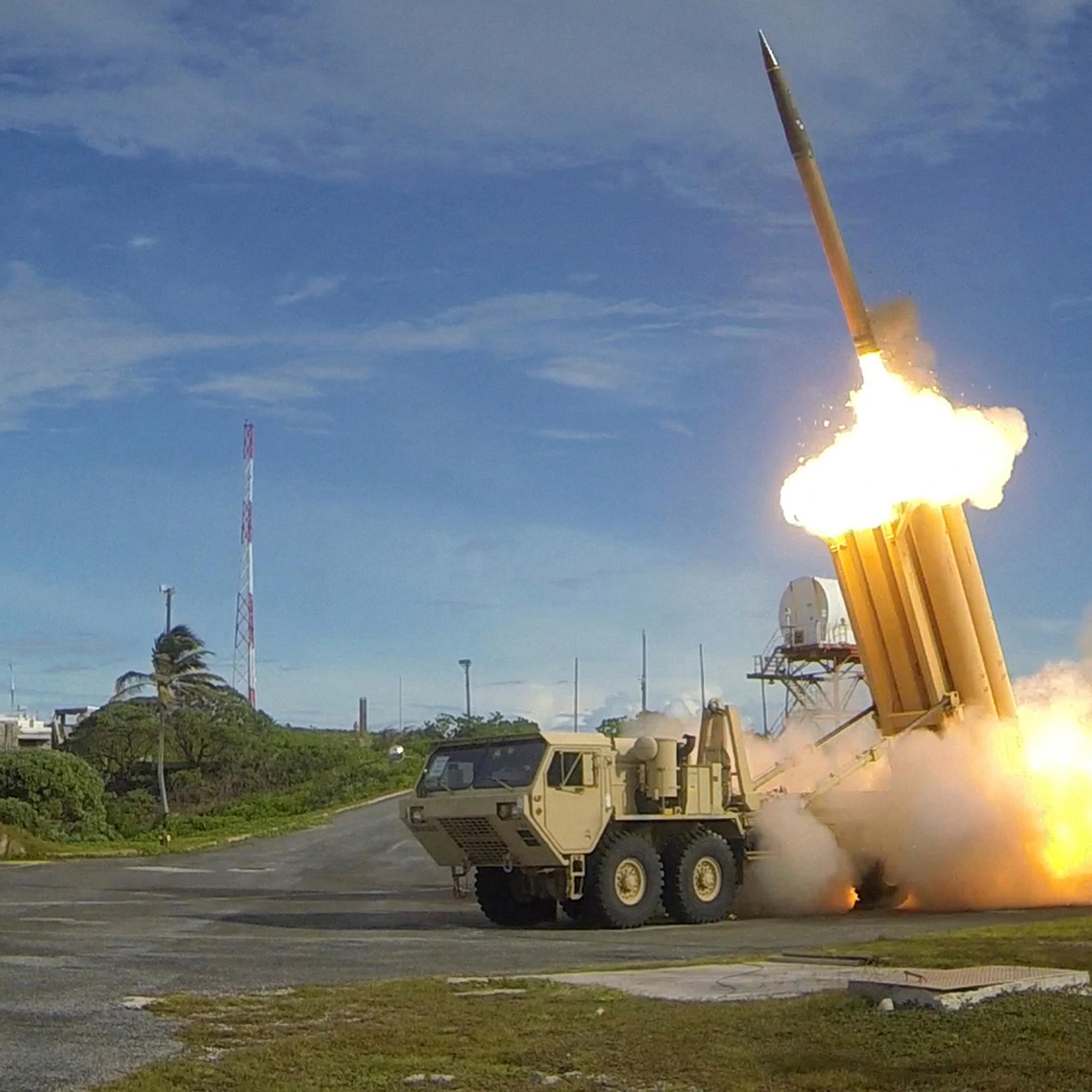 A Terminal High Altitude Area Defense (THAAD) interceptor is launched during a successful intercept test