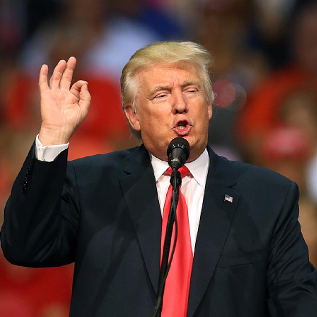 Republican presidential nominee Donald Trump speaks during his campaign event at the Ocean Center Convention Center on August 3, 2016 in Daytona, Florida.