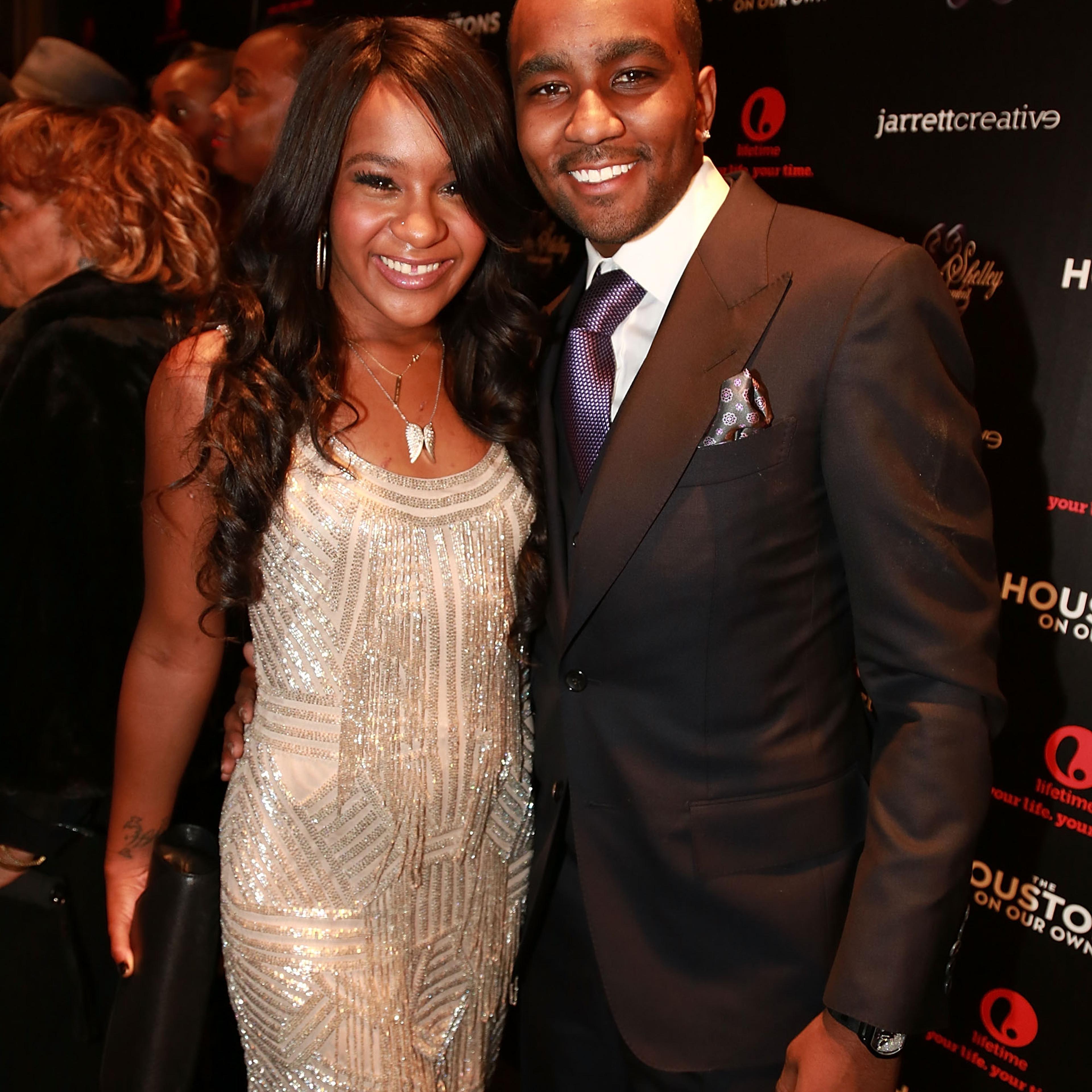 Bobbi Kristina Brown (L) and Nick Gordon (R) attends "The Houstons: On Our Own" series premiere party in New York City on Oct. 22, 2012.