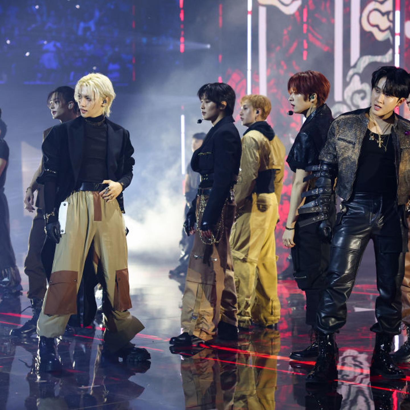 Stray Kids perform onstage at the 2023 MTV Video Music Awards held at Prudential Center on Sept. 12, 2023 in Newark, New Jersey.