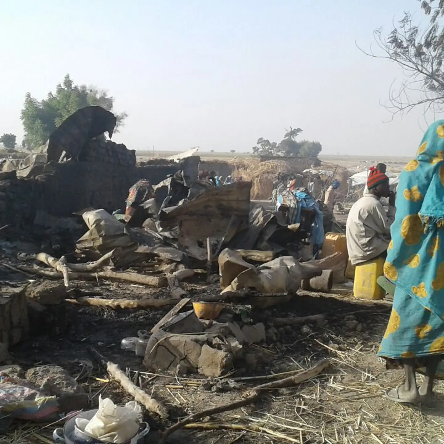 The aftermath of an aerial bombing at a camp for internally displaced people in Rann, Nigeria, on Jan. 17.